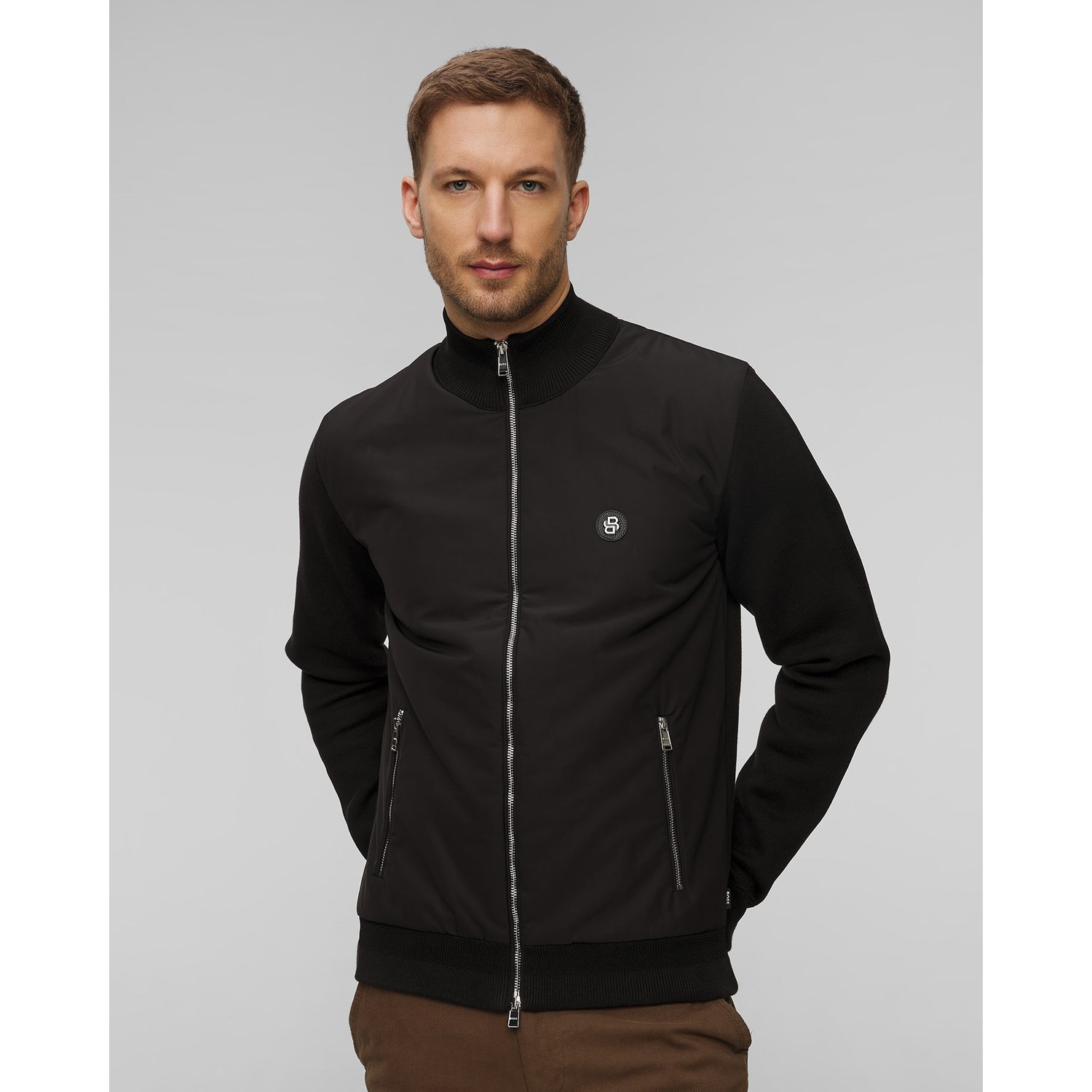 Czarna Bluza Rozpinana Męska Hugo Boss C-darmando