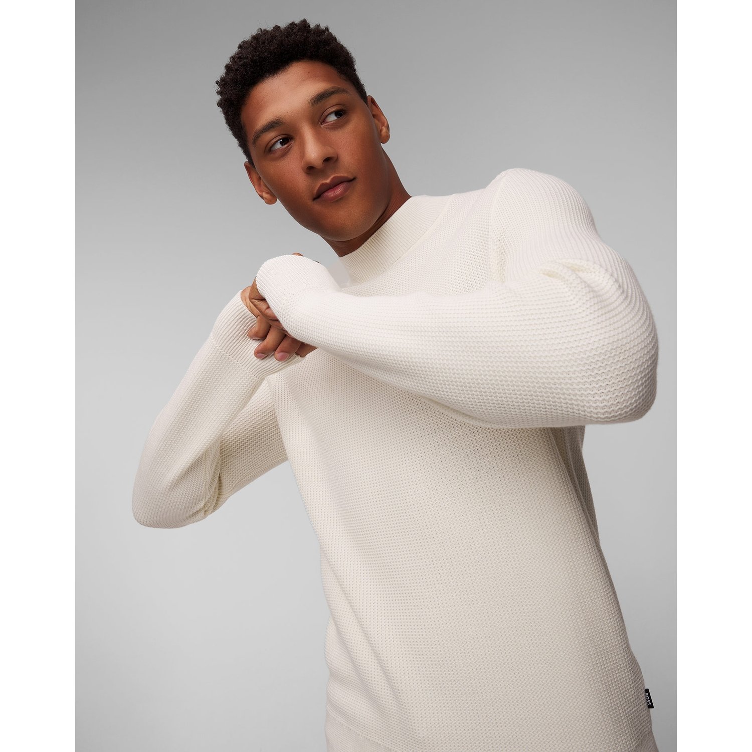Biały Sweter Z Wełną Męski Hugo Boss H-derano