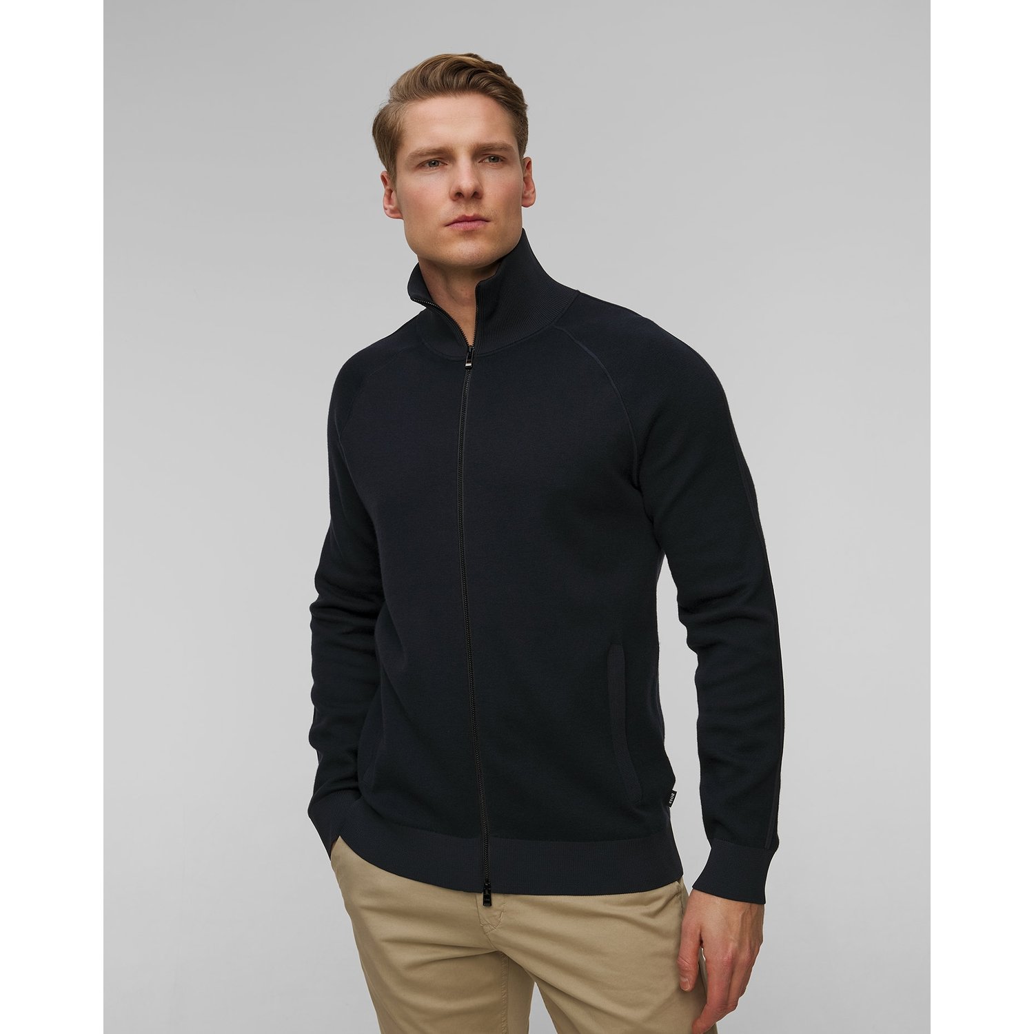 Granatowy Sweter Z Wełną Męski Hugo Boss H-domico