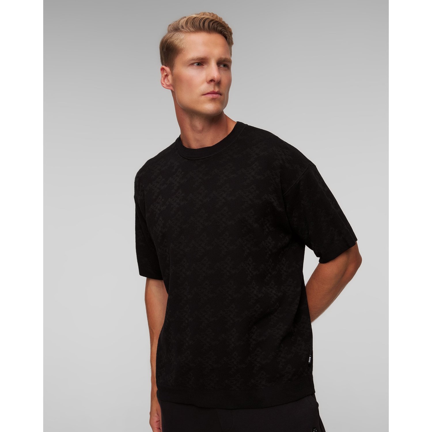 Czarny T-shirt Męski Z Wiskozą Hugo Boss C Darimo