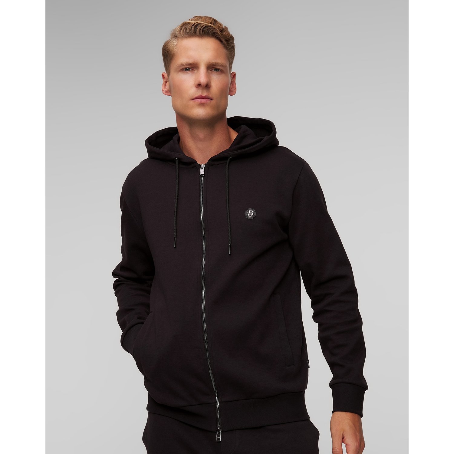 Czarna Bluza Rozpinana Męska Hugo Boss C-spence