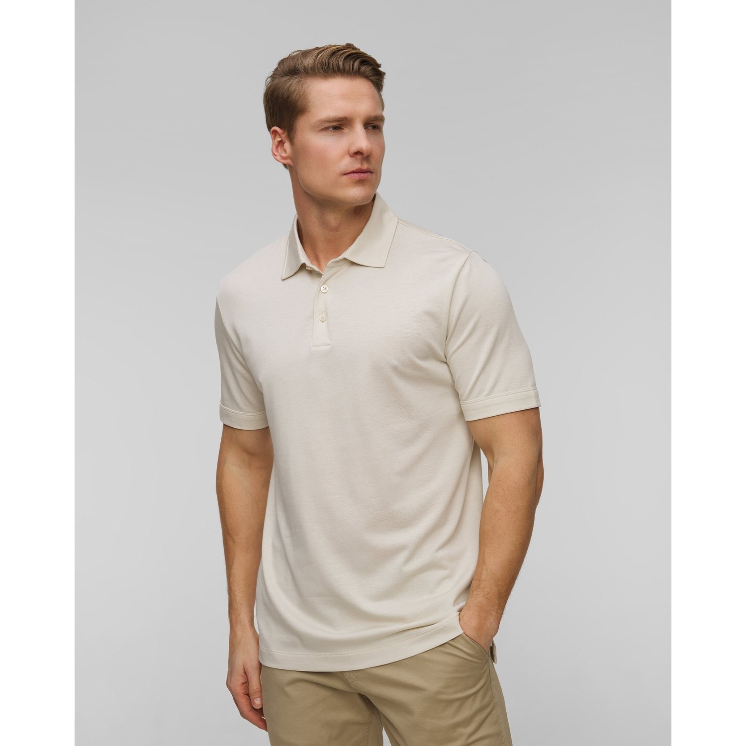 Beżowe Polo Męskie Hugo Boss H-press