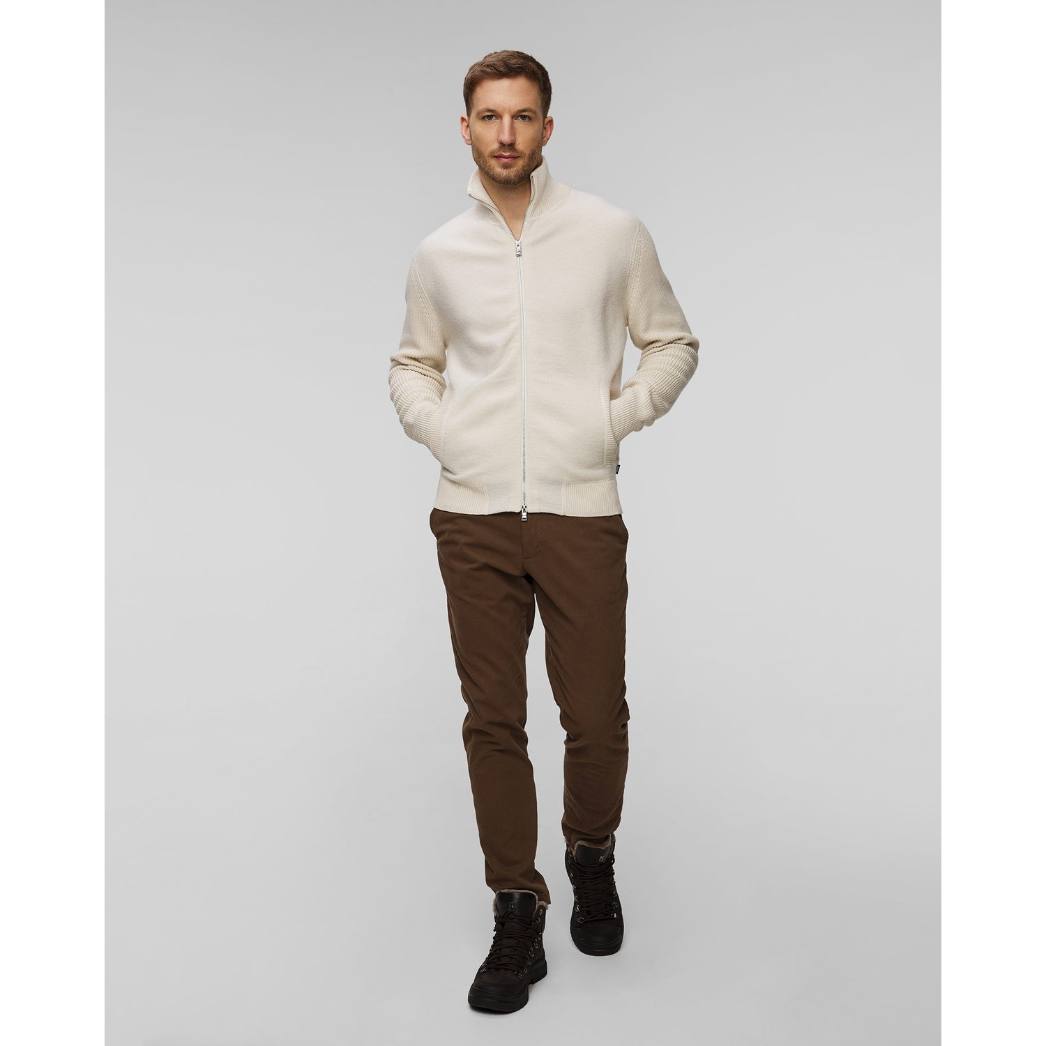 Beżowy Sweter Wełniany Męski Hugo Boss H-emeraviglio