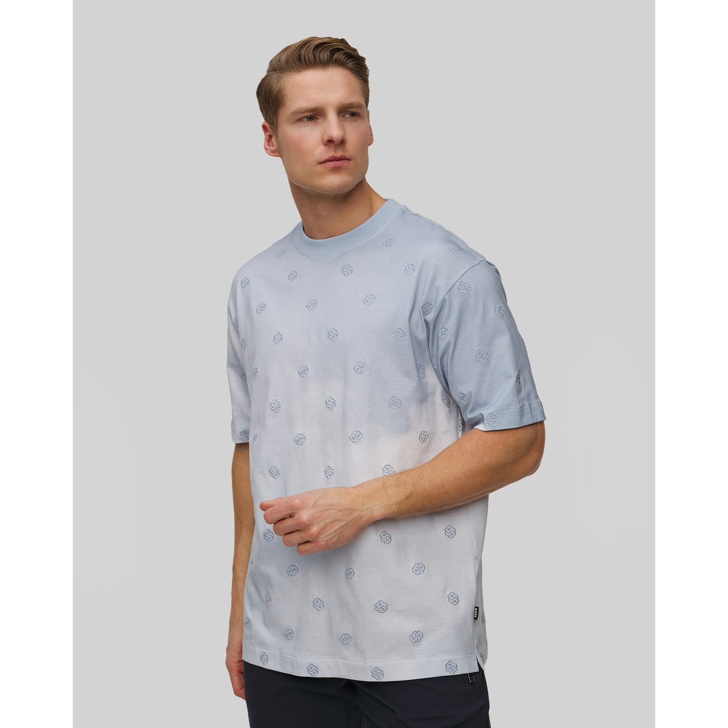 Błękitny T-shirt Męski Hugo Boss C-tames