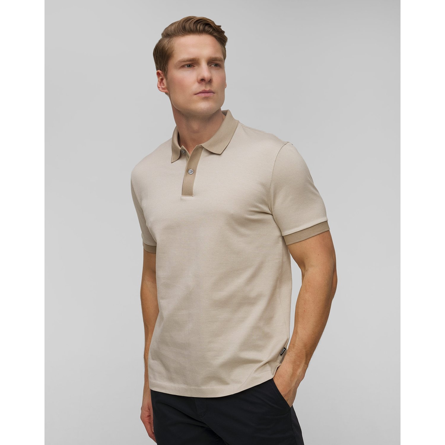 Beżowe Polo Męskie Hugo Boss H-parlay