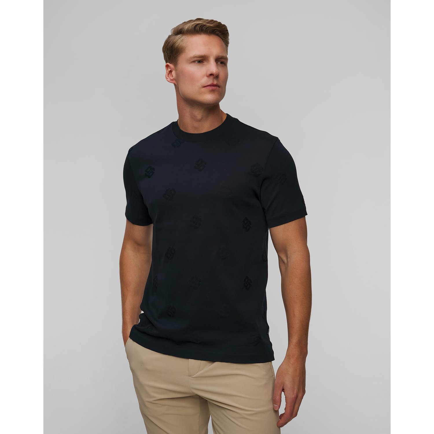 Granatowy T-shirt Męski Hugo Boss C-thompson
