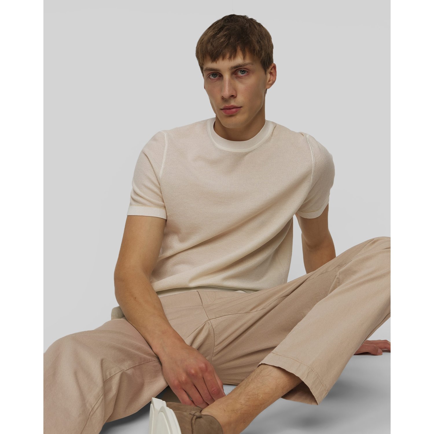 Dzianinowy T-shirt Męski Hugo Boss Jianfranco