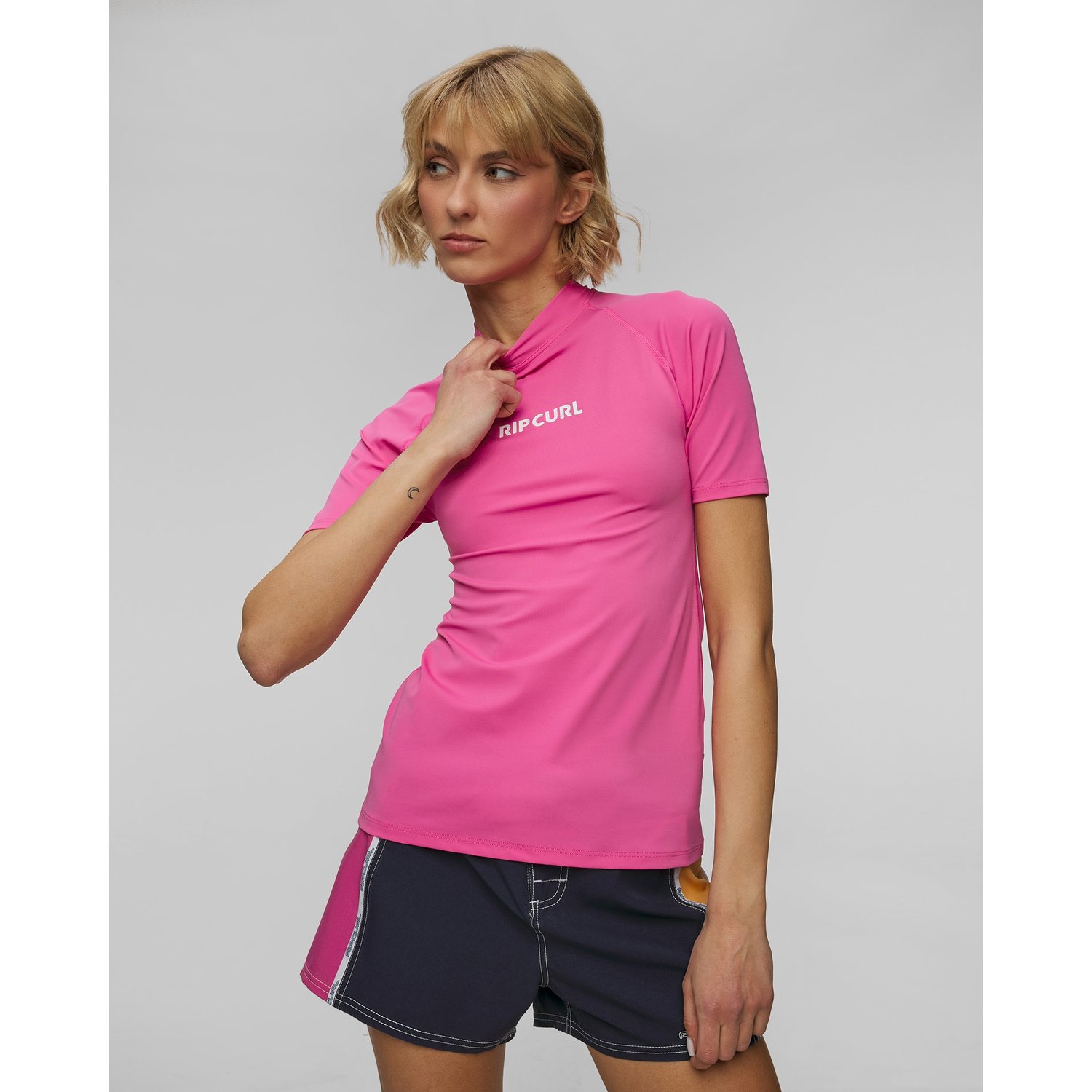 Różowy Top Kąpielowy Damski Rip Curl Classic Surf Ss Upf Rashguard