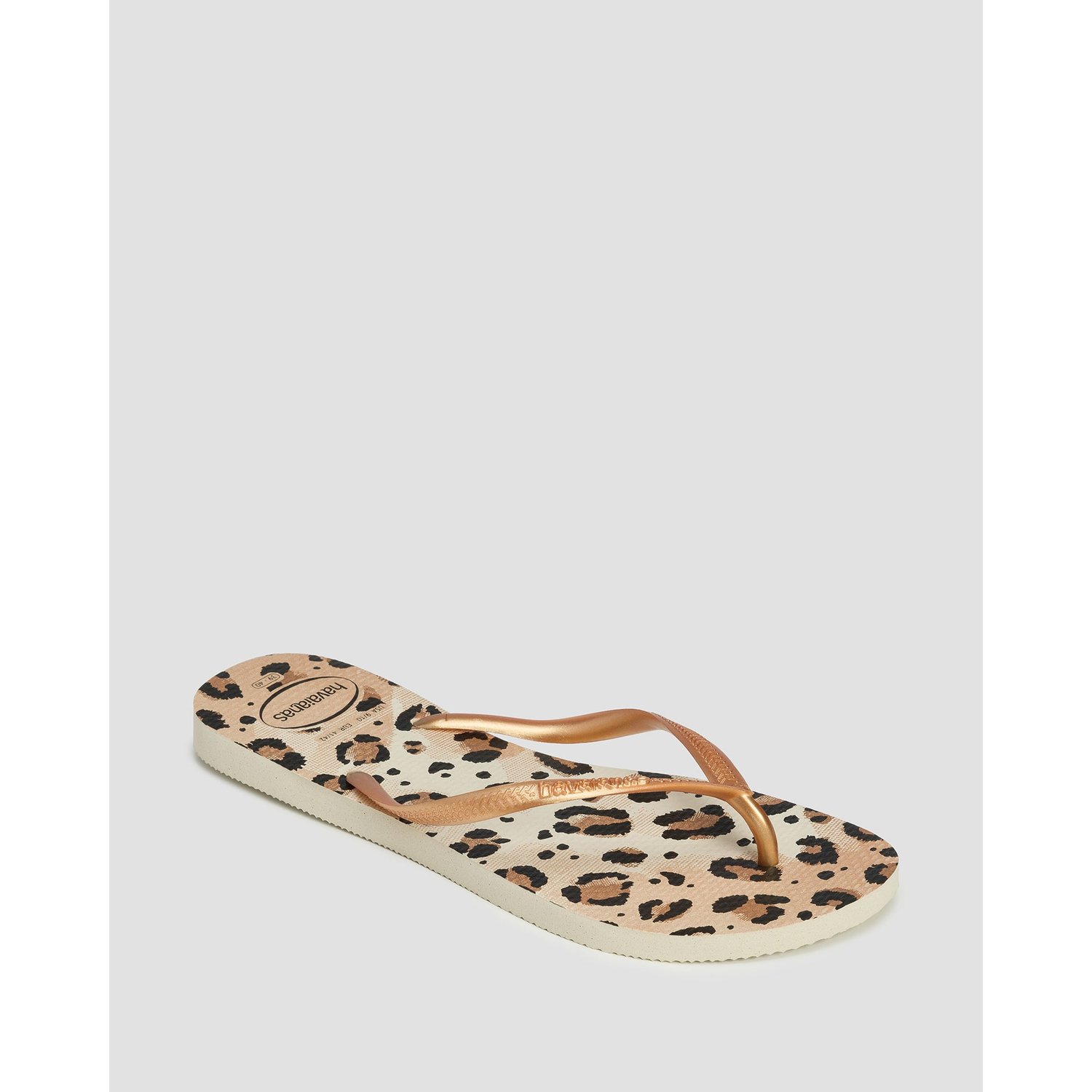 Japonki Damskie Havaianas Slim Animals Beżowo-złote