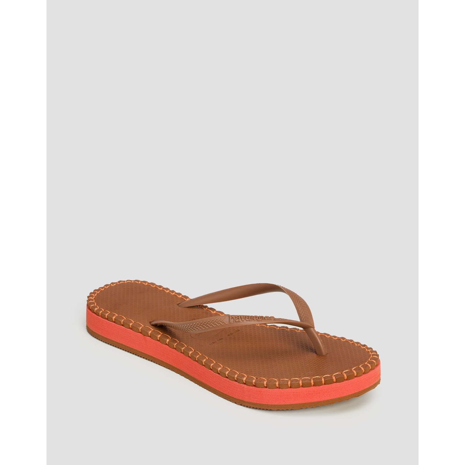 Japonki Na Flatformie Damskie Havaianas Slim Flatform Loop Brązowe