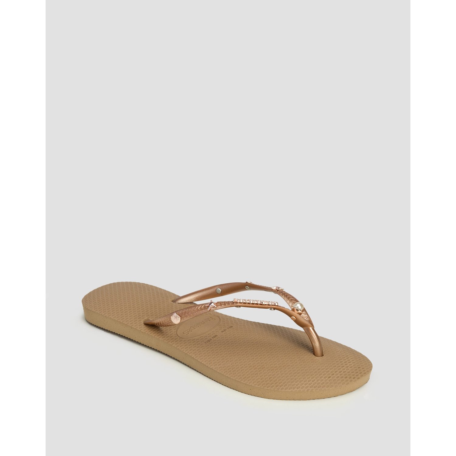 Japonki Damskie Havaianas Slim Luxury Aqua Złote