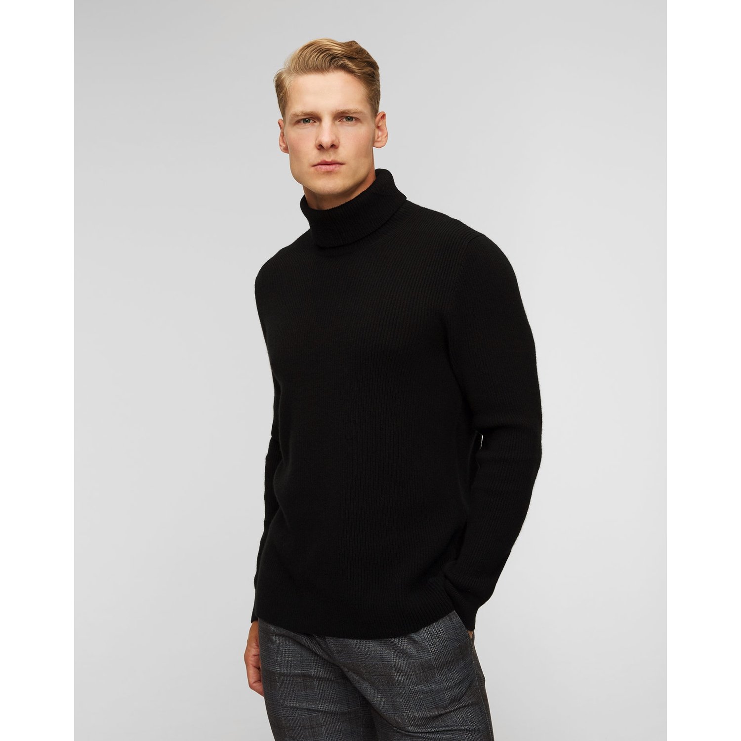 Sweter Kaszmirowy Z Golfem Męski Johnstons Of Elgin