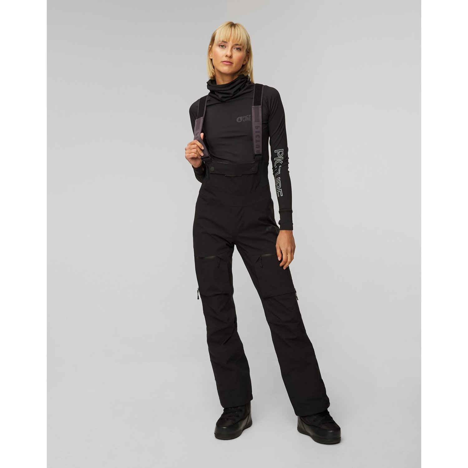 Czarne Spodnie Narciarskie Hardshellowe Damskie Picture Organic Clothing Aeron 3l Bib 20/20