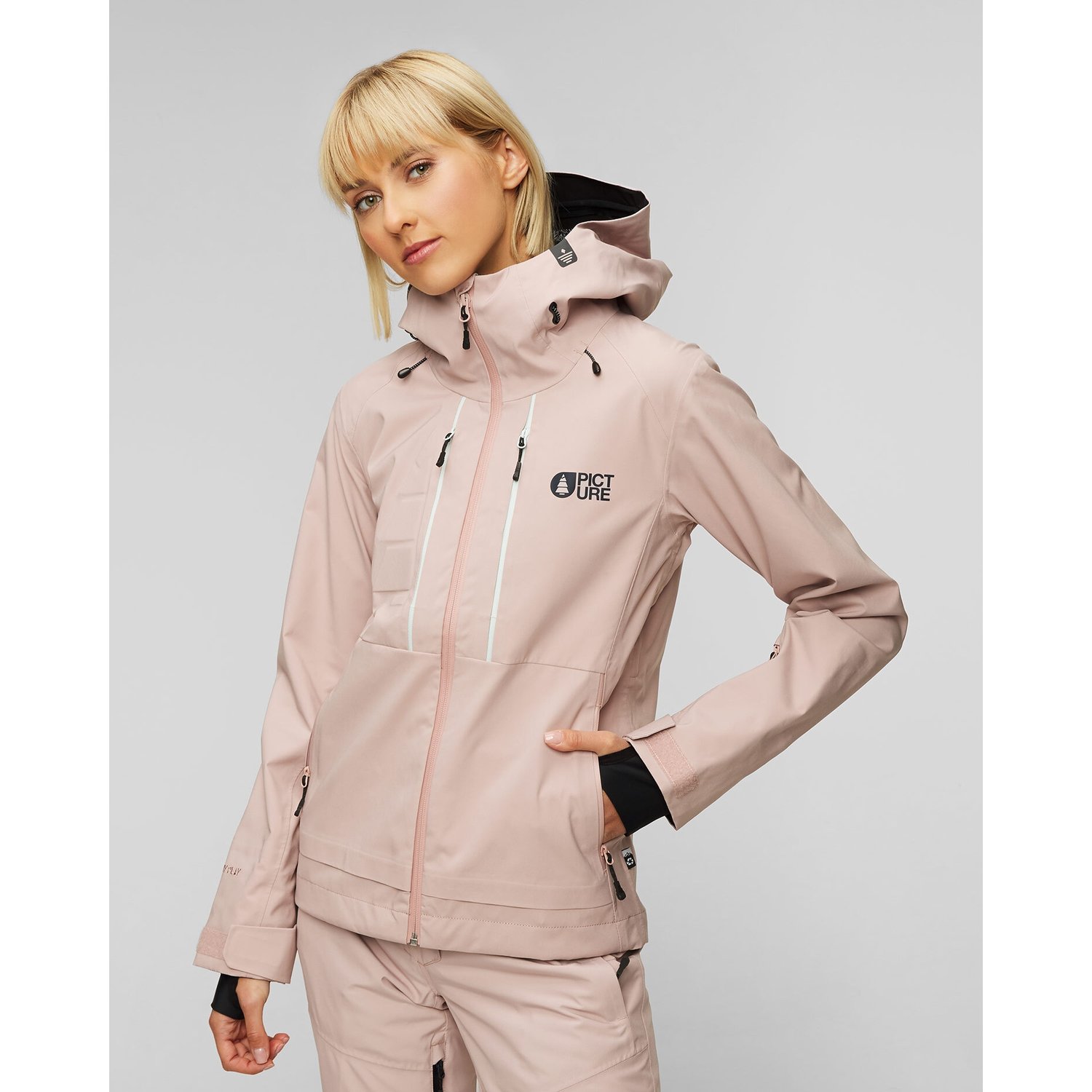 Beżowa Kurtka Narciarska Hardshellowa Damska Picture Organic Clothing Aeron 3l 20/20