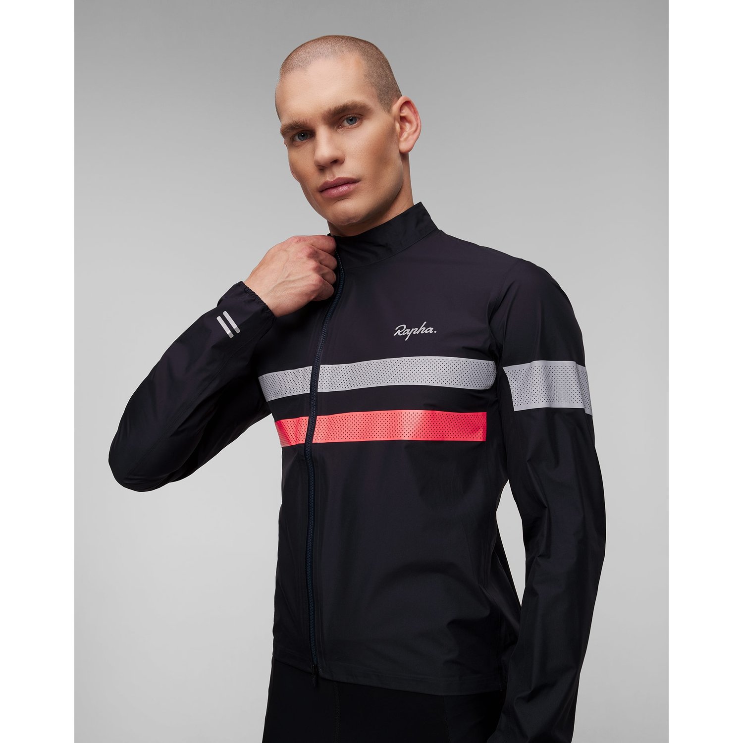 Granatowa Membranowa Kurtka Rowerowa Męska Rapha Brevet Gore-tex