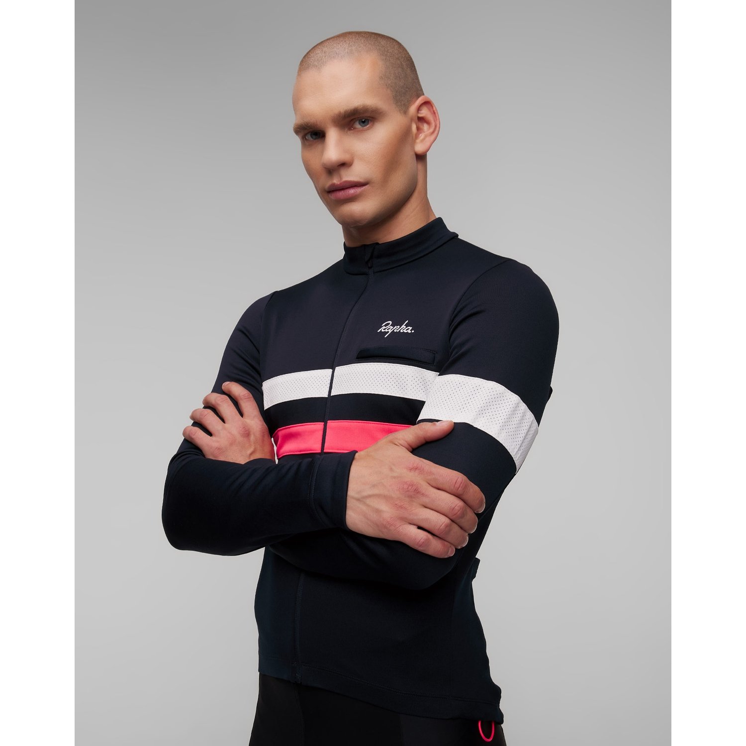Granatowy Longsleeve Rowerowy Męski Rapha Brevet