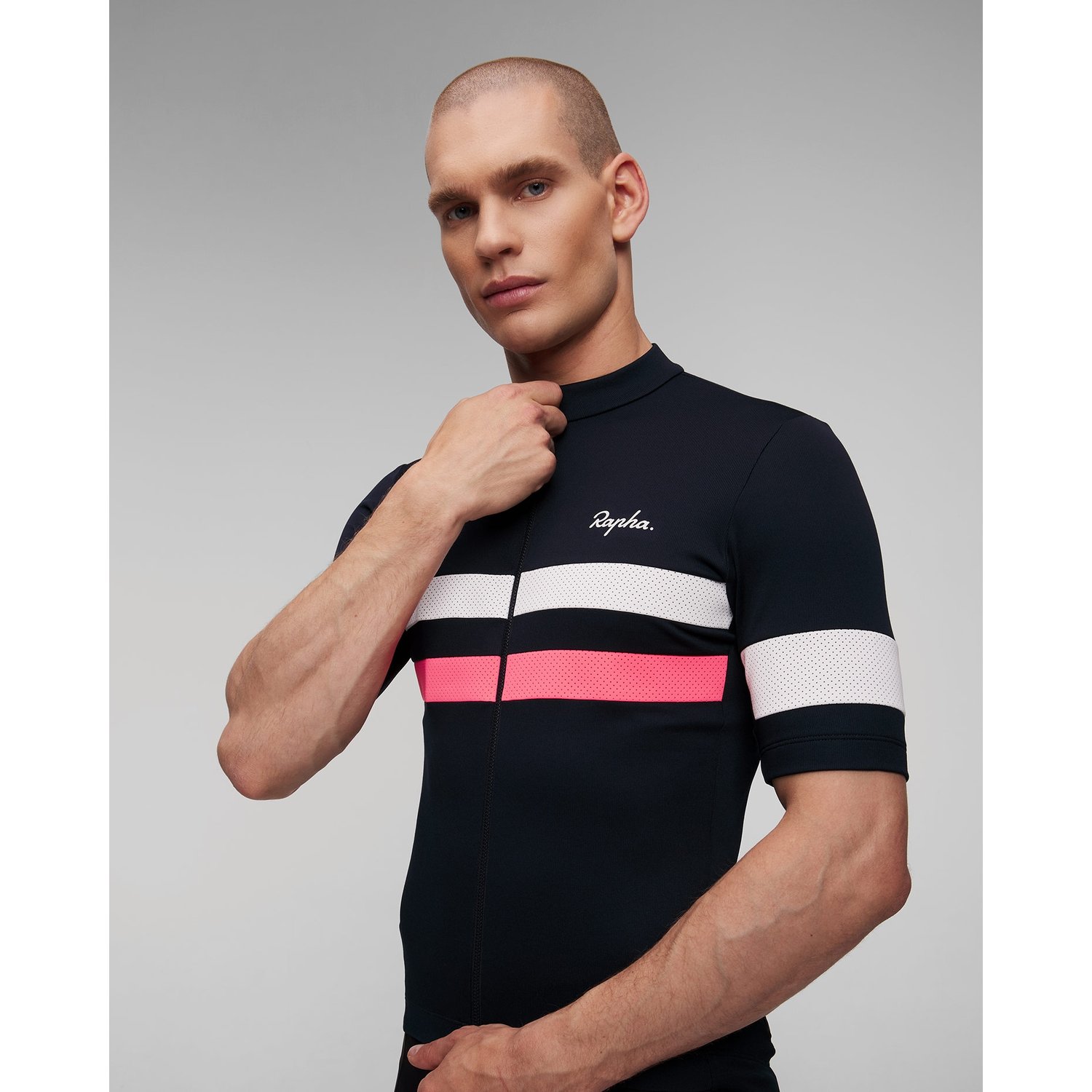 Granatowa Koszulka Rowerowa Męska Z Krótkim Rękawem Rapha Brevet