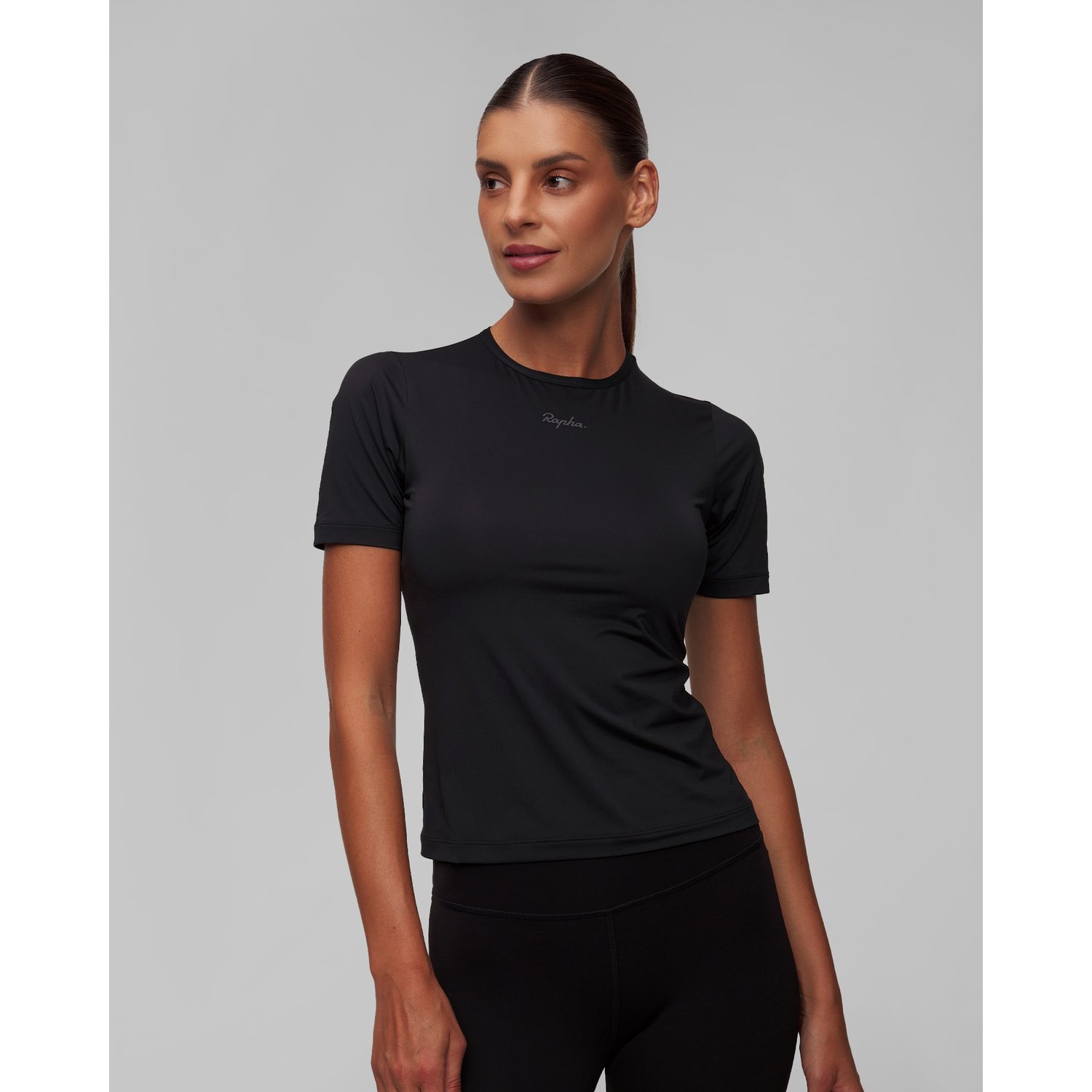 Czarny T-shirt Treningowy Damski Rapha Active