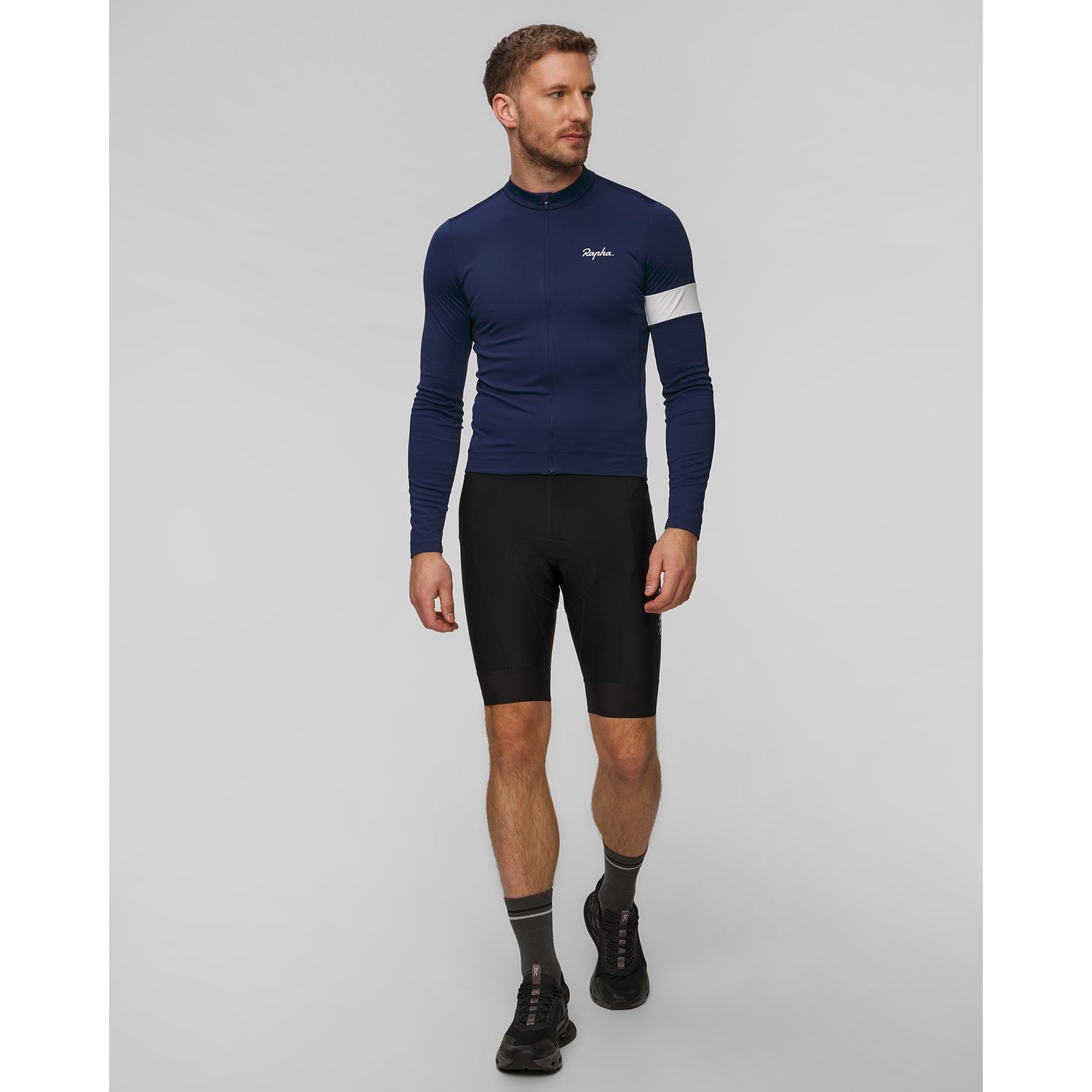 Longsleeve Rowerowy Męski Rapha Core Granatowy