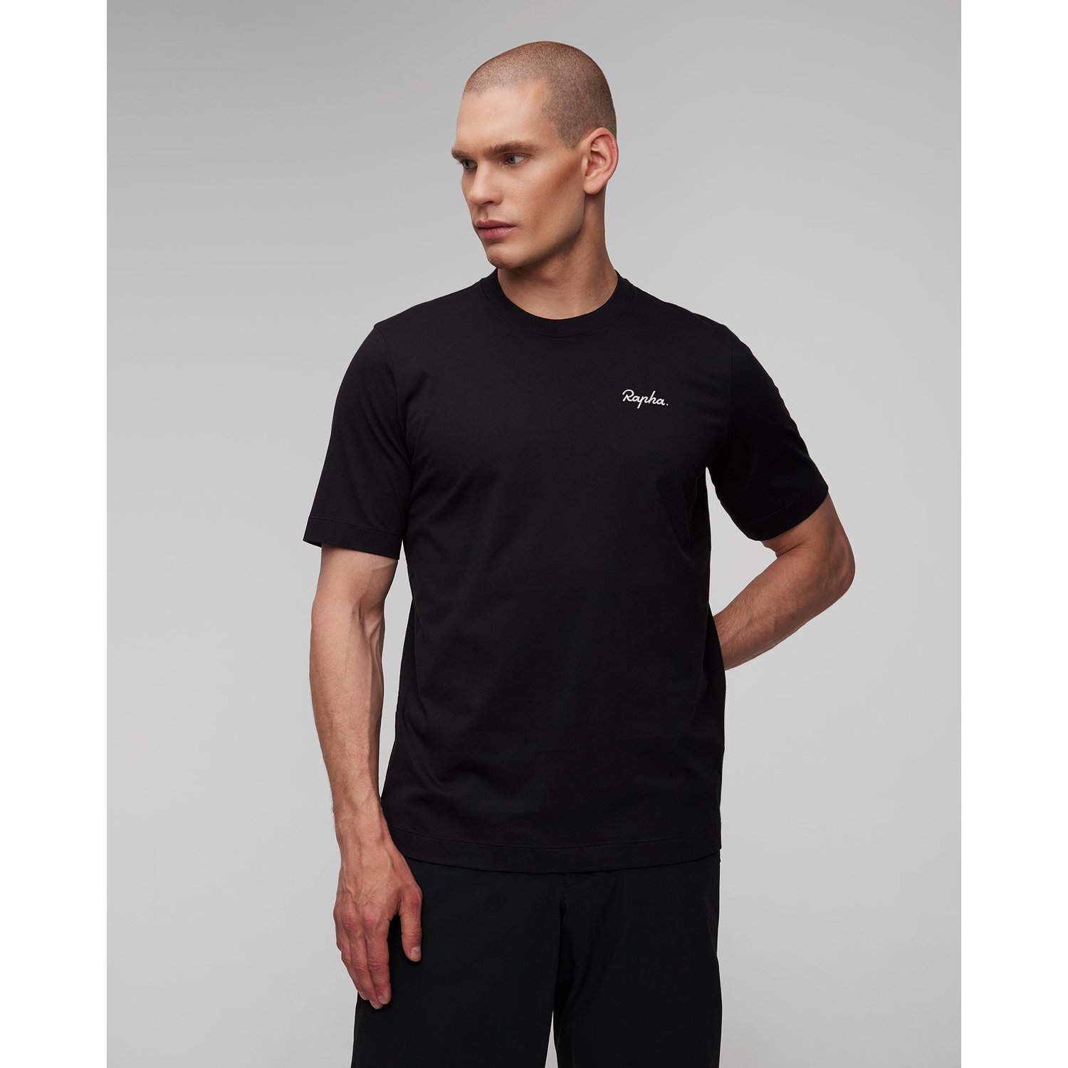 Czarny T-shirt Męski Rapha Logo