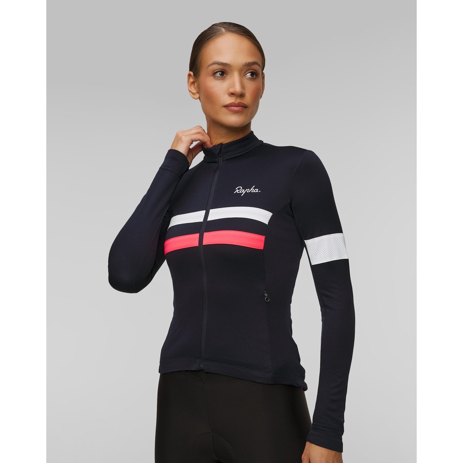 Longsleeve Rowerowy Damski Rapha Brevet Granatowy