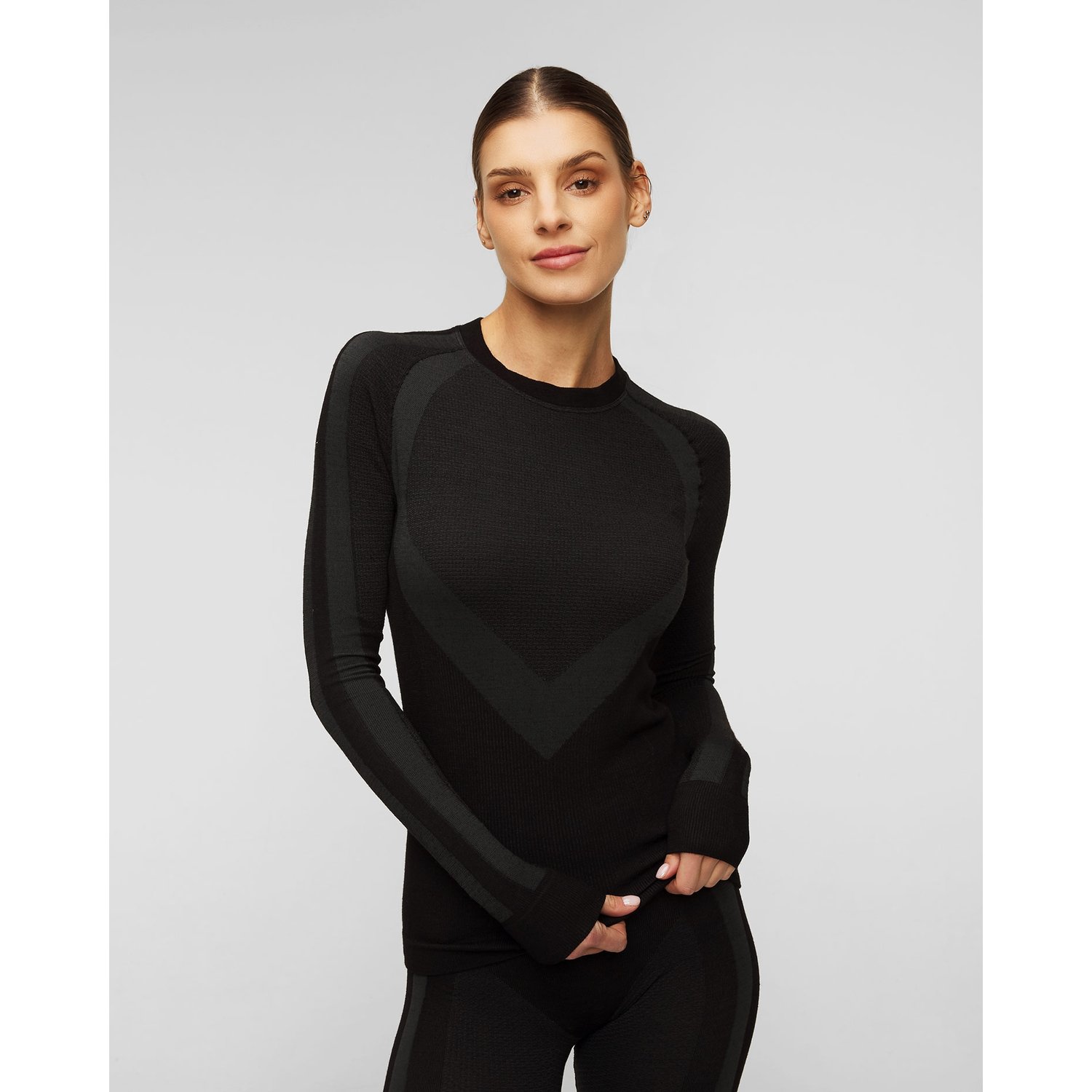 Czarny Longsleeve Bezszwowy Damski We Norwegians Racer