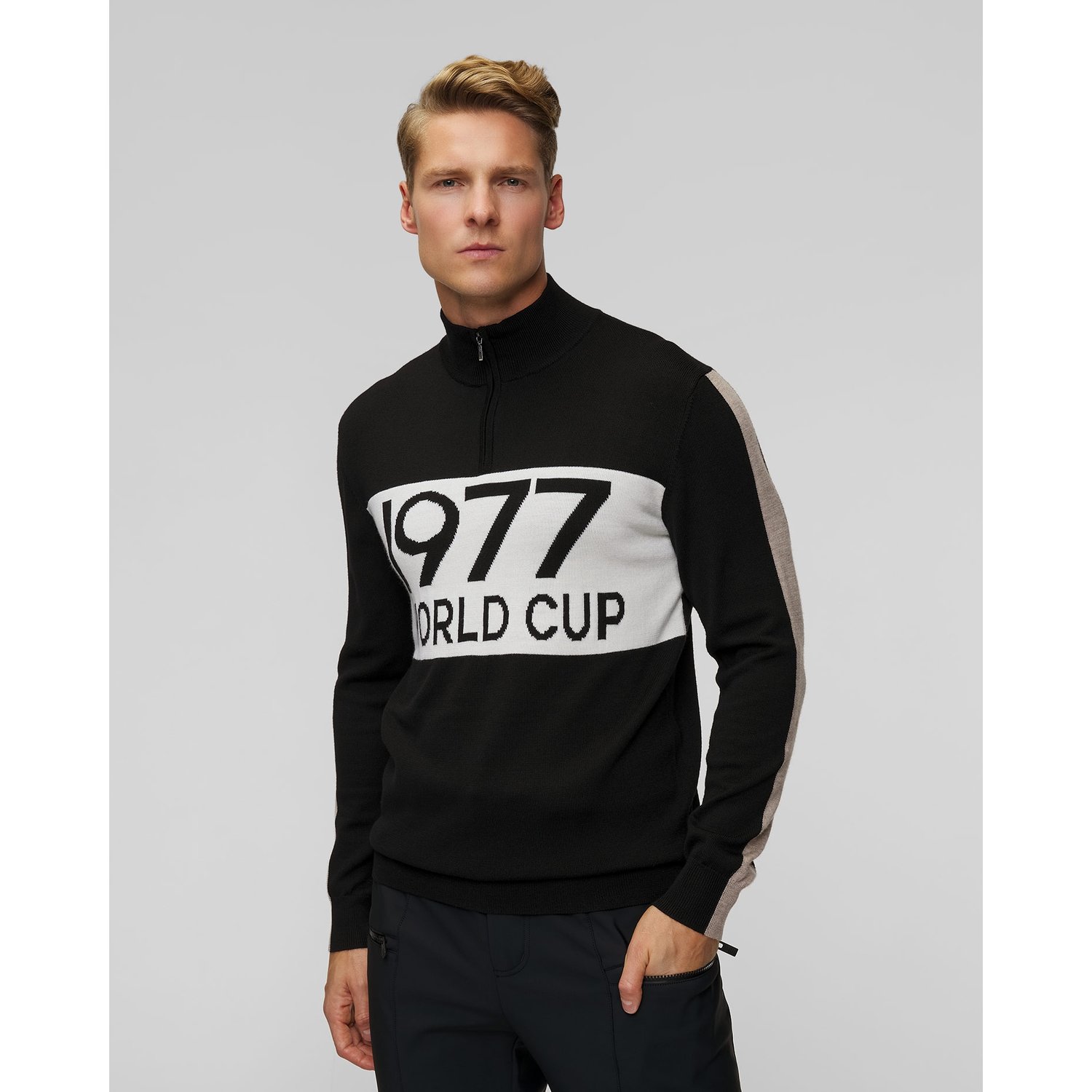Czarny Sweter Wełniany Męski We Norwegians Worldcup