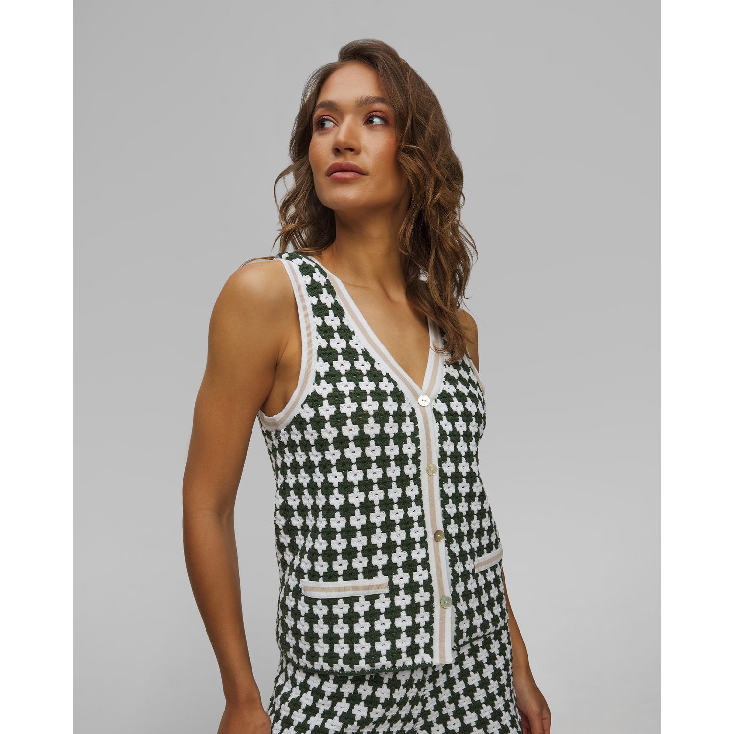Kamizelka Dzianinowa Damska The Upside Portobello Watson Crochet Vest