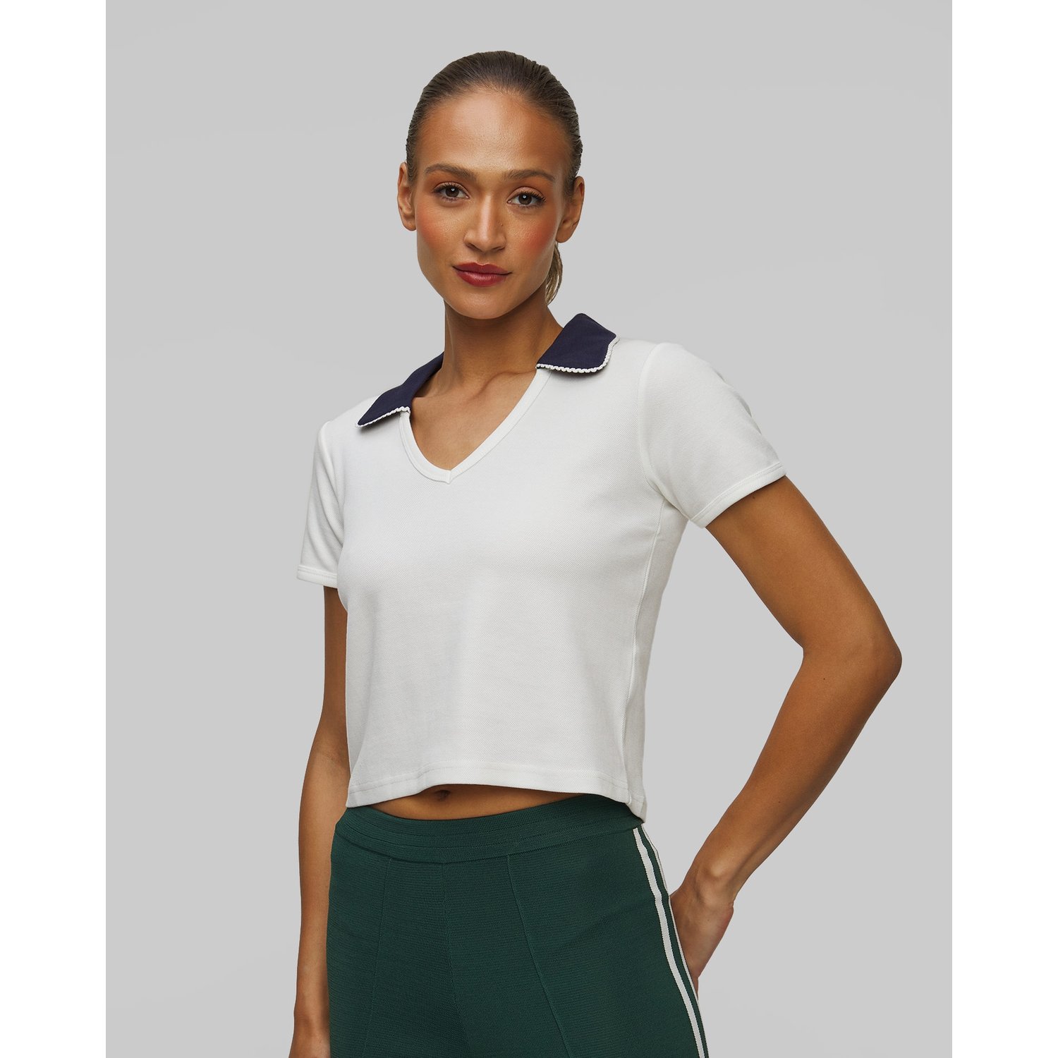 Polo Damskie The Upside Jacobs V Neck Collared Polo