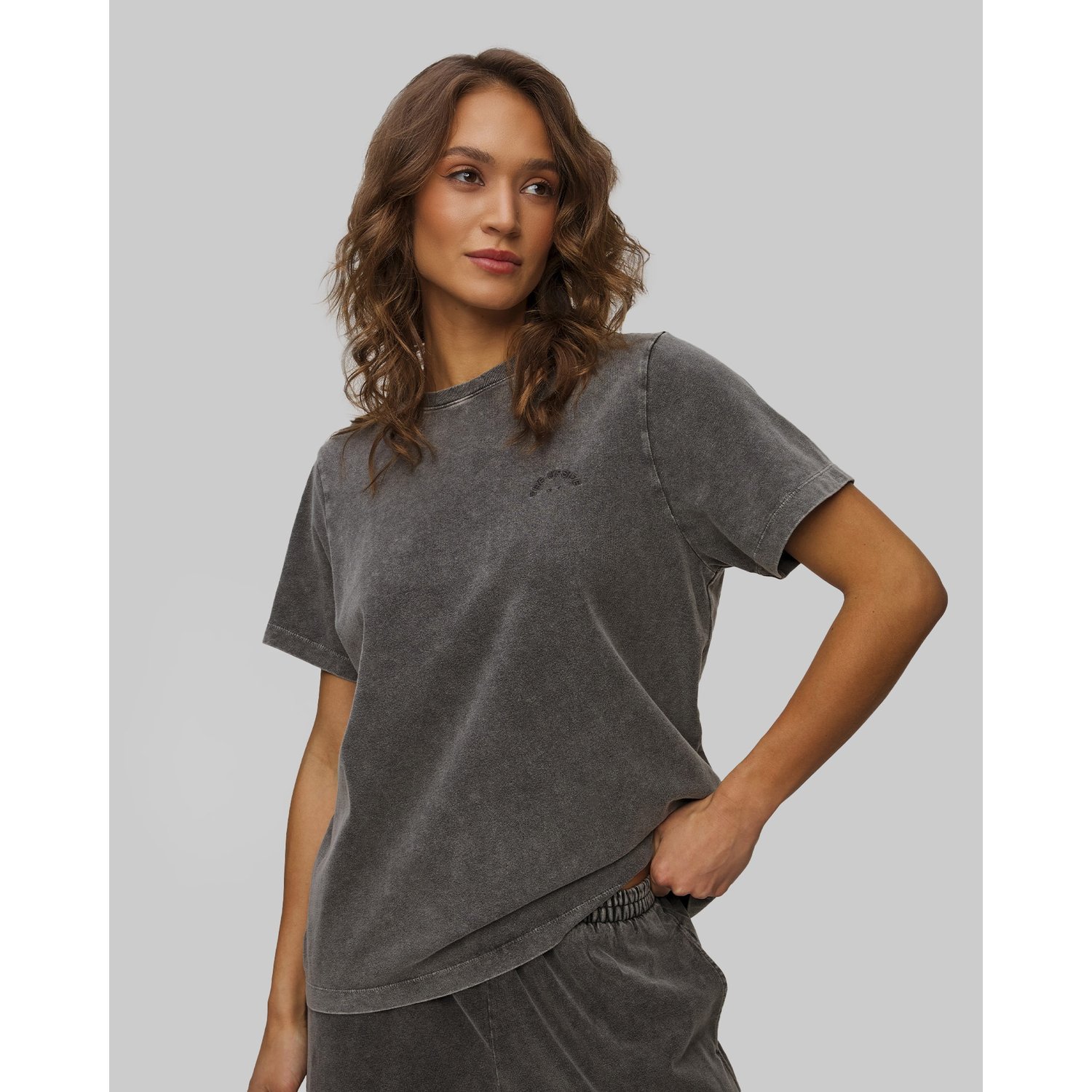 Szary T-shirt Damski The Upside Soho Eva Crew Neck Tee
