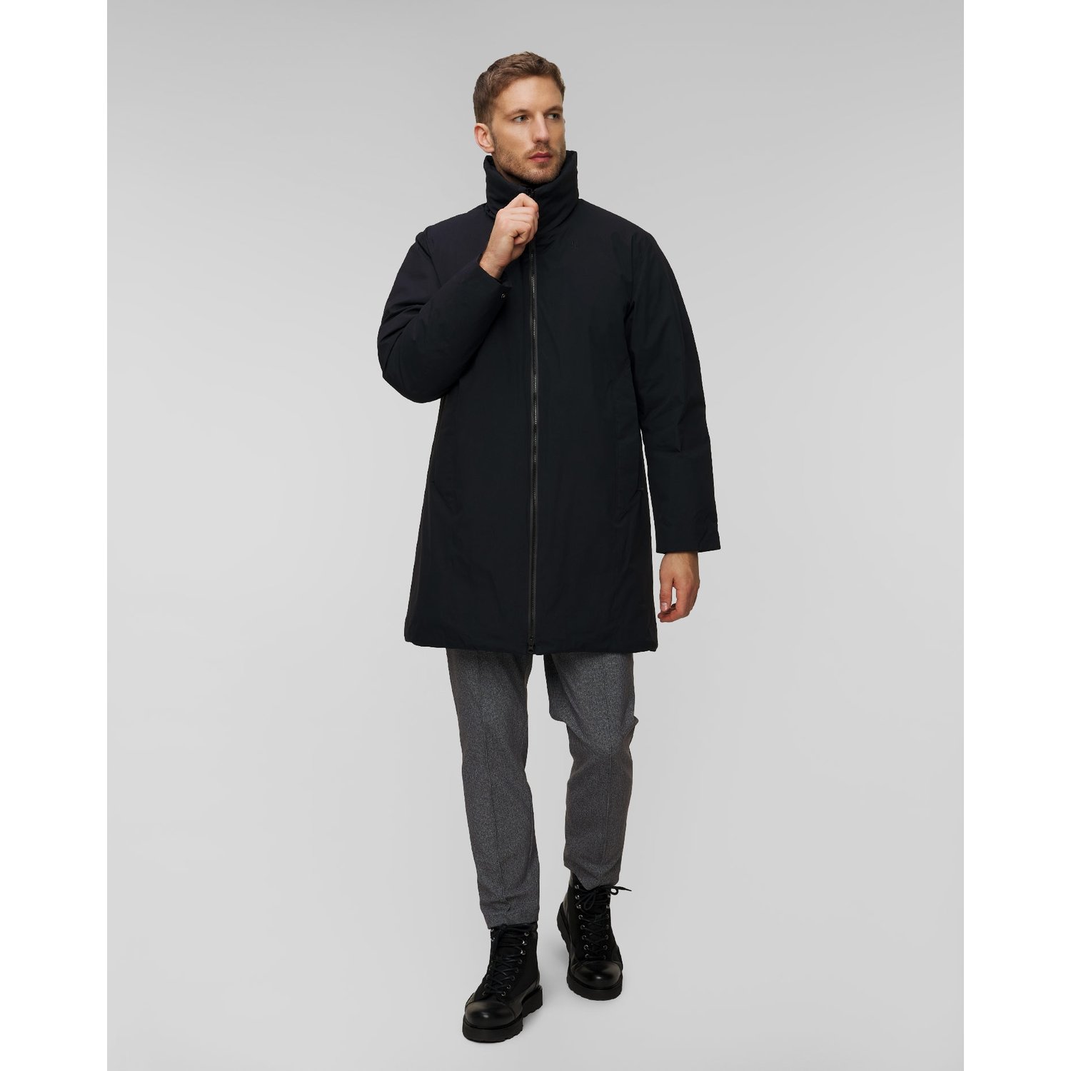 Wodoodporny Płaszcz Puchowy Męski Goldwin Gore-tex Snow Range Czarny