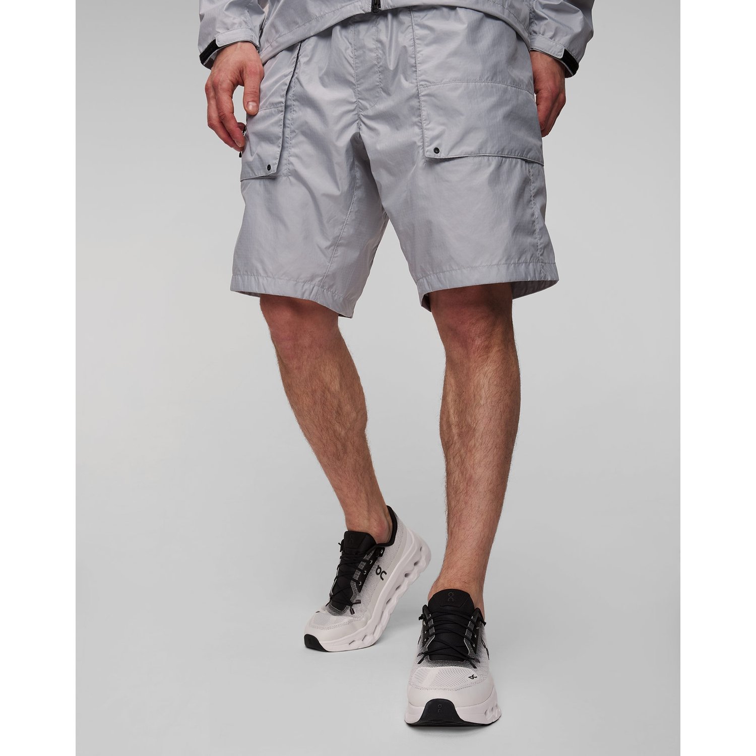 Szare Szorty Męskie Goldwin Rip-stop Light Cargo Shorts