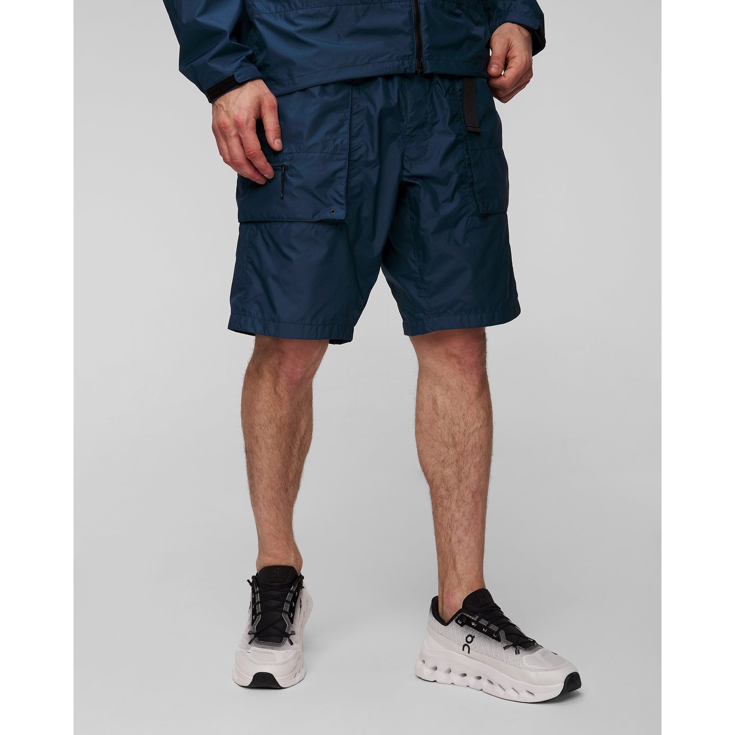 Granatowe Szorty Męskie Goldwin Rip-stop Light Cargo Shorts