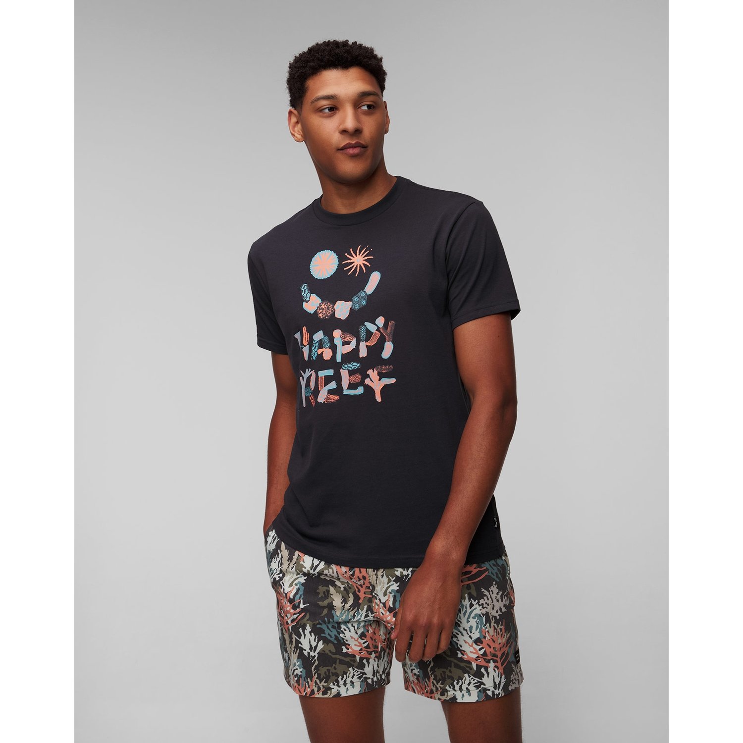 Grafitowy T-shirt Męski Billabong Cg Happy Reef Ss