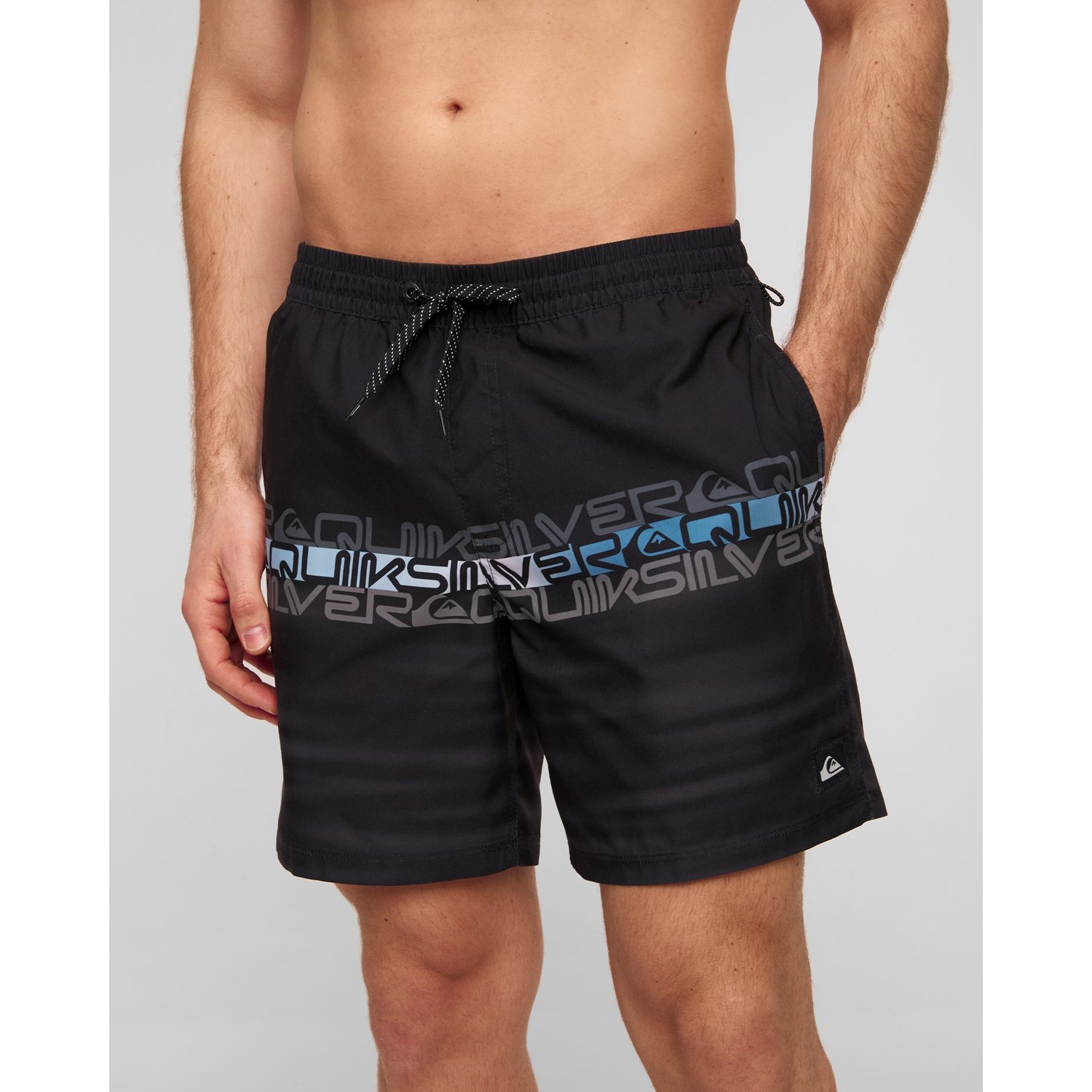 Czarne Boardszorty Męskie Quiksilver Everyday Wordblock Volley 17