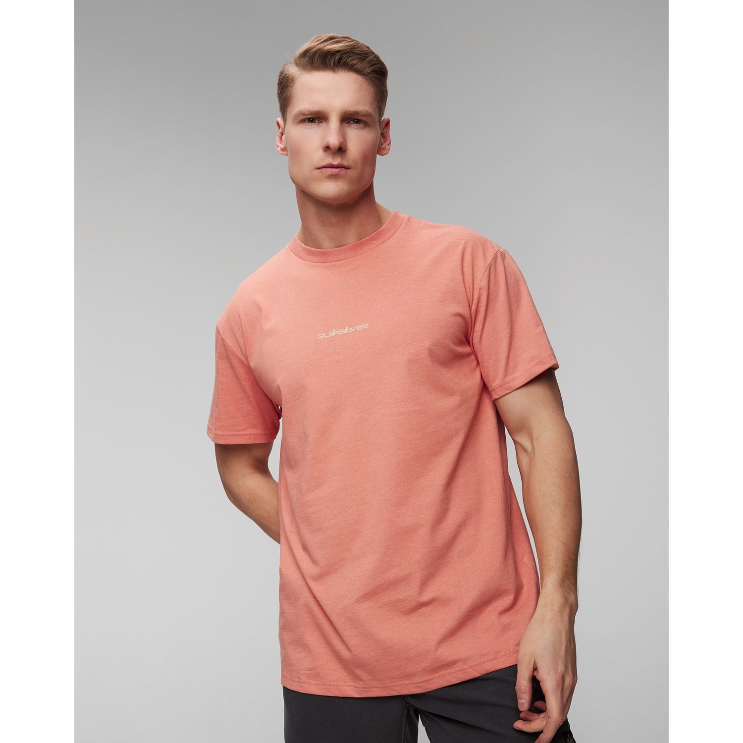 Pomarańczowy T-shirt Męski Quiksilver Peace Phase Ss Tee