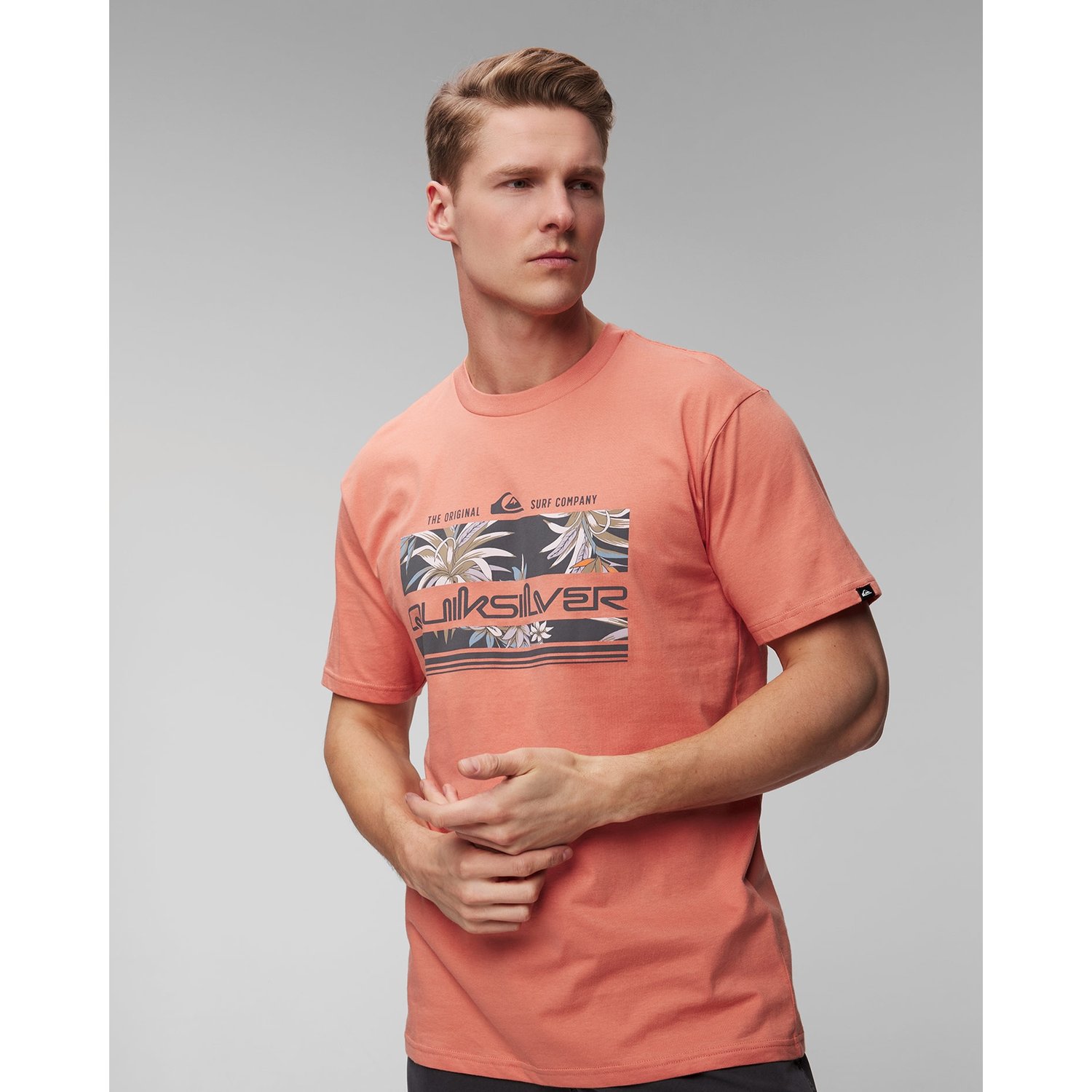 Pomarańczowy T-shirt Męski Quiksilver Tropical Rainbow Ss