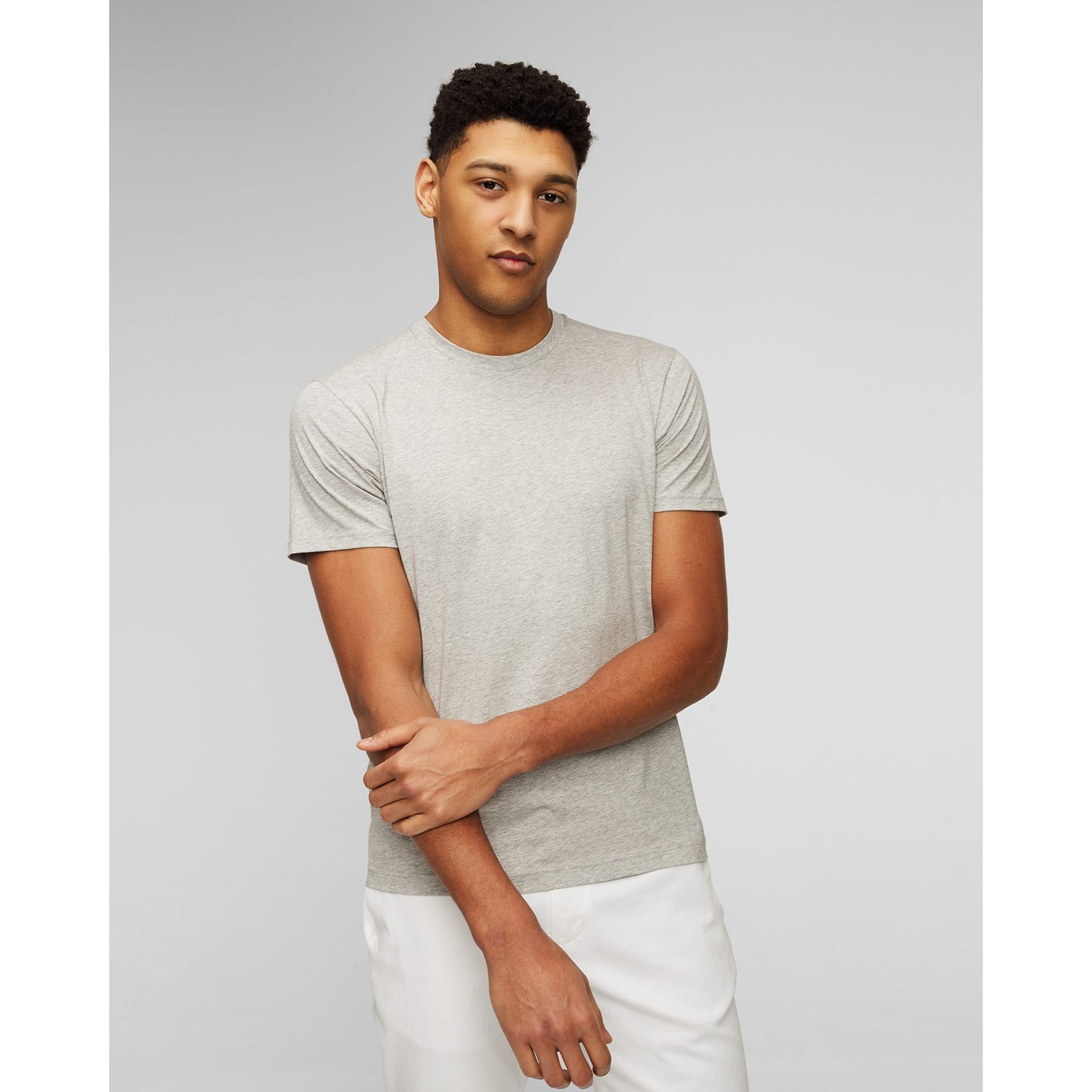 Szary T-shirt Męski Sunspel