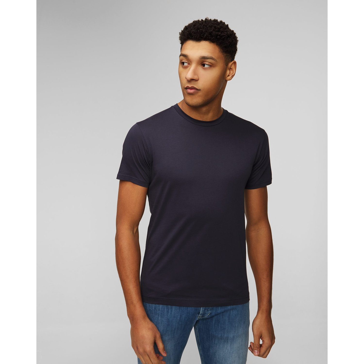 Granatowy T-shirt Męski Sunspel