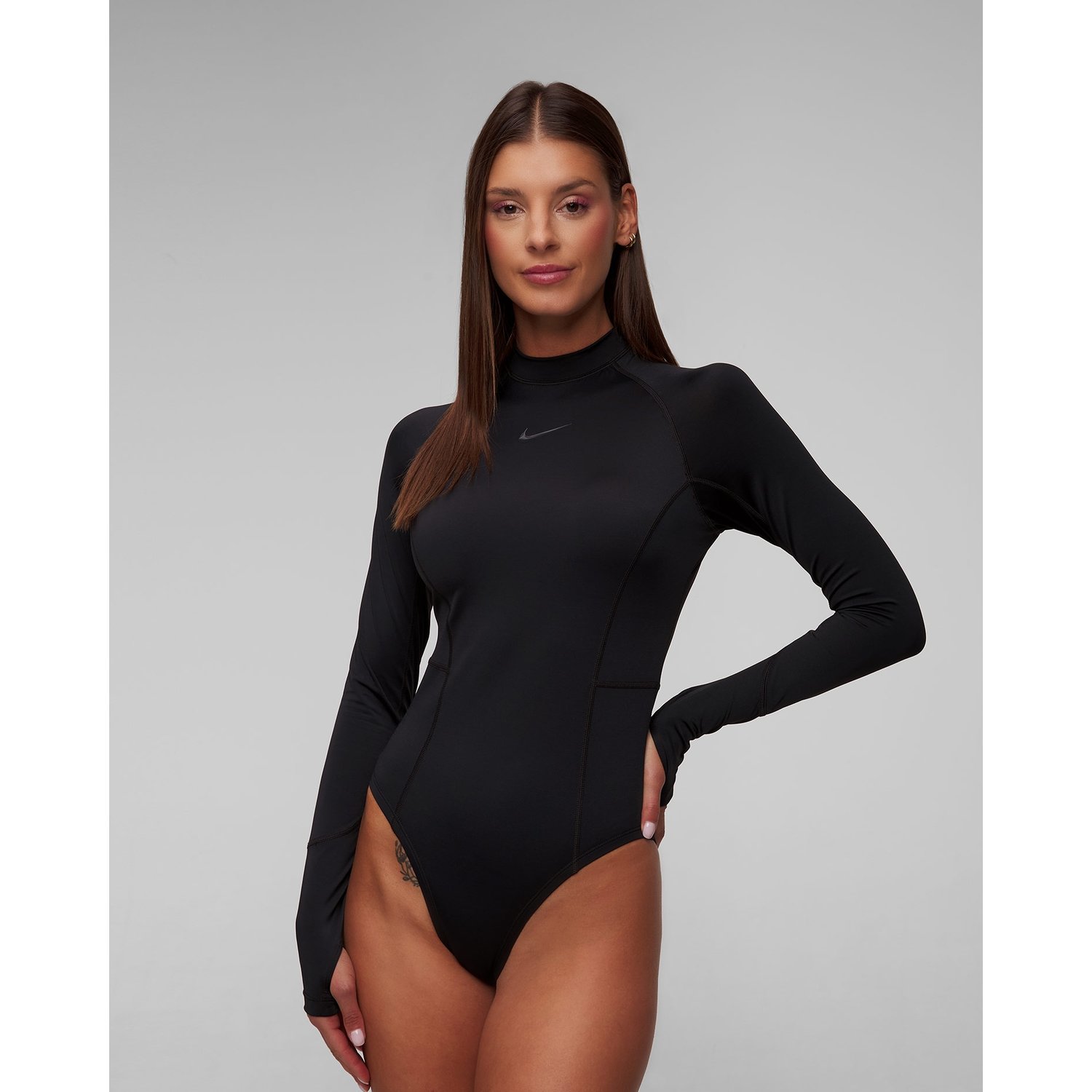 Czarny Strój Kąpielowy Z Długim Rękawem Nike Swim Nike Hydralock Fusion