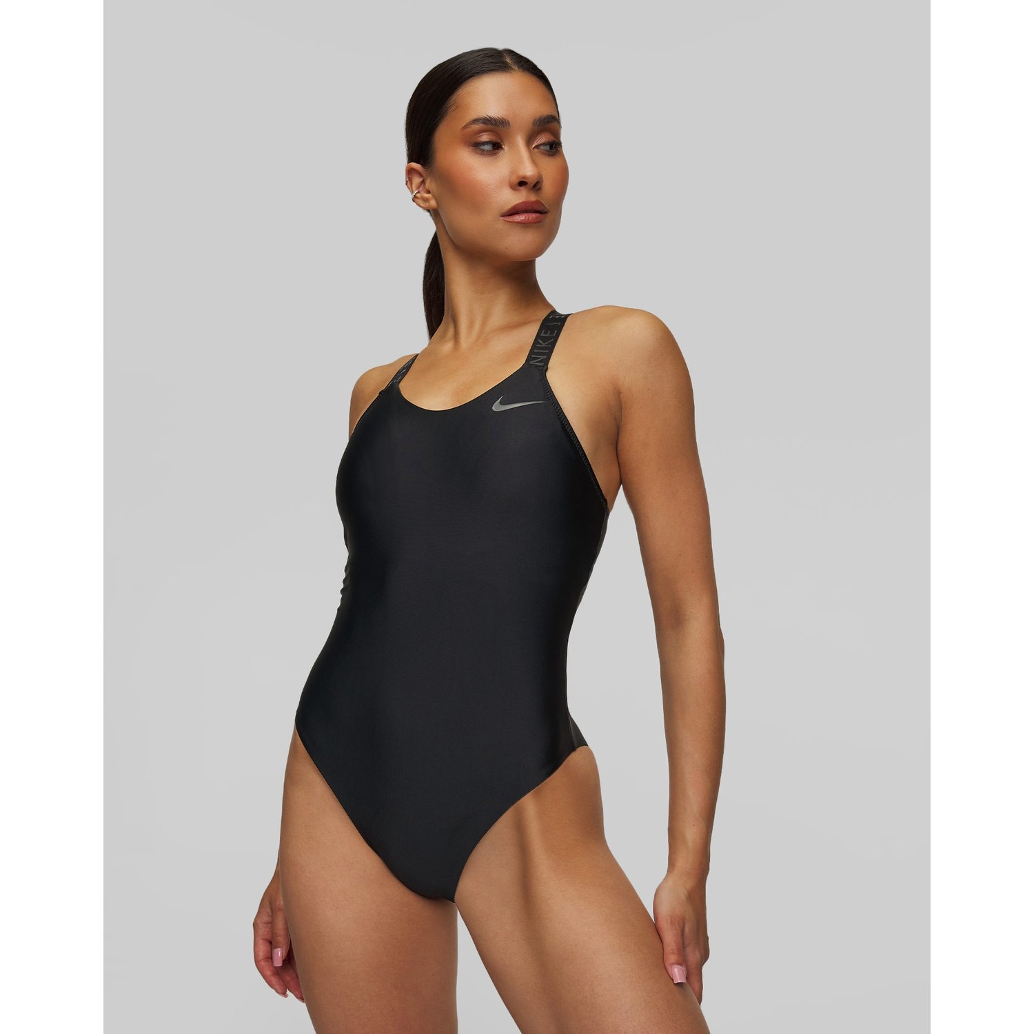Czarny Jednoczęściowy Strój Kąpielowy Damski Nike Swim Fitness Nike Hydralock Racerback One-piece