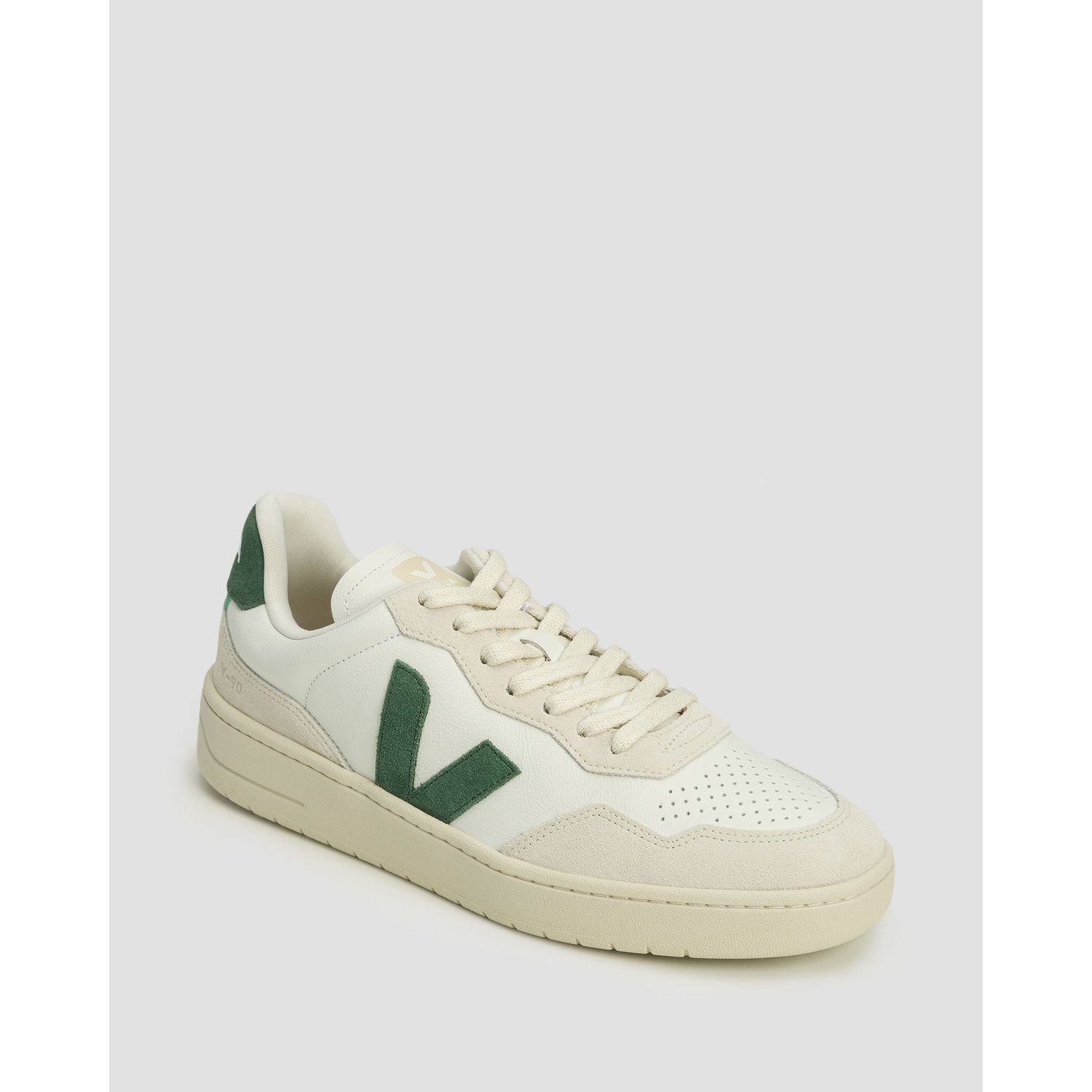 Skórzane Buty Męskie Veja V-90 Białe