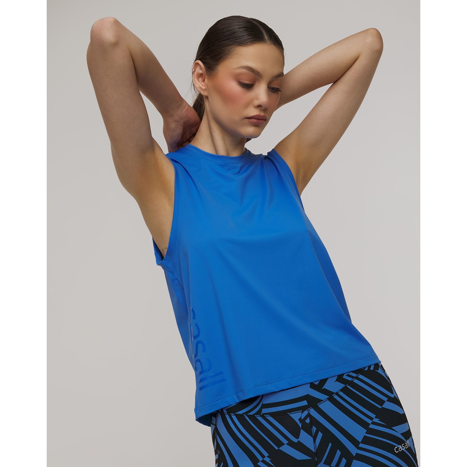 Top Sportowy Damski Casall  Graphic Tank Niebieski