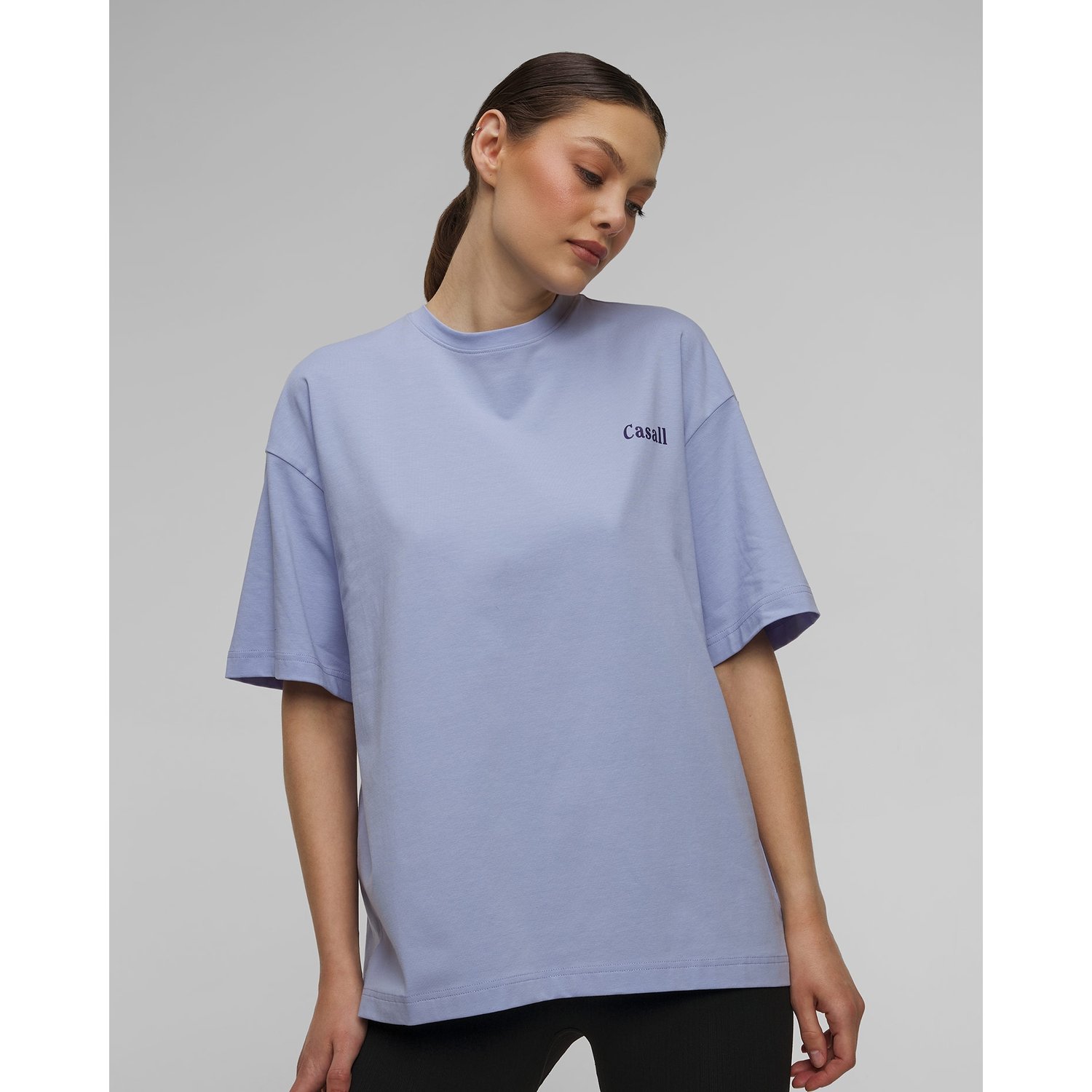 Top Damski Casall Oversized Cotton Blend Tee Fioletowy