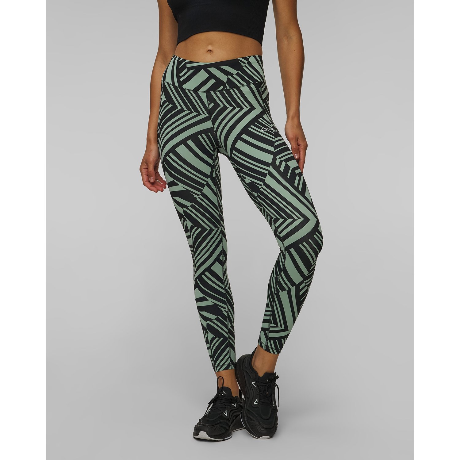 Leginsy Damskie Casall Essential Printed Tights Zielono-czarne
