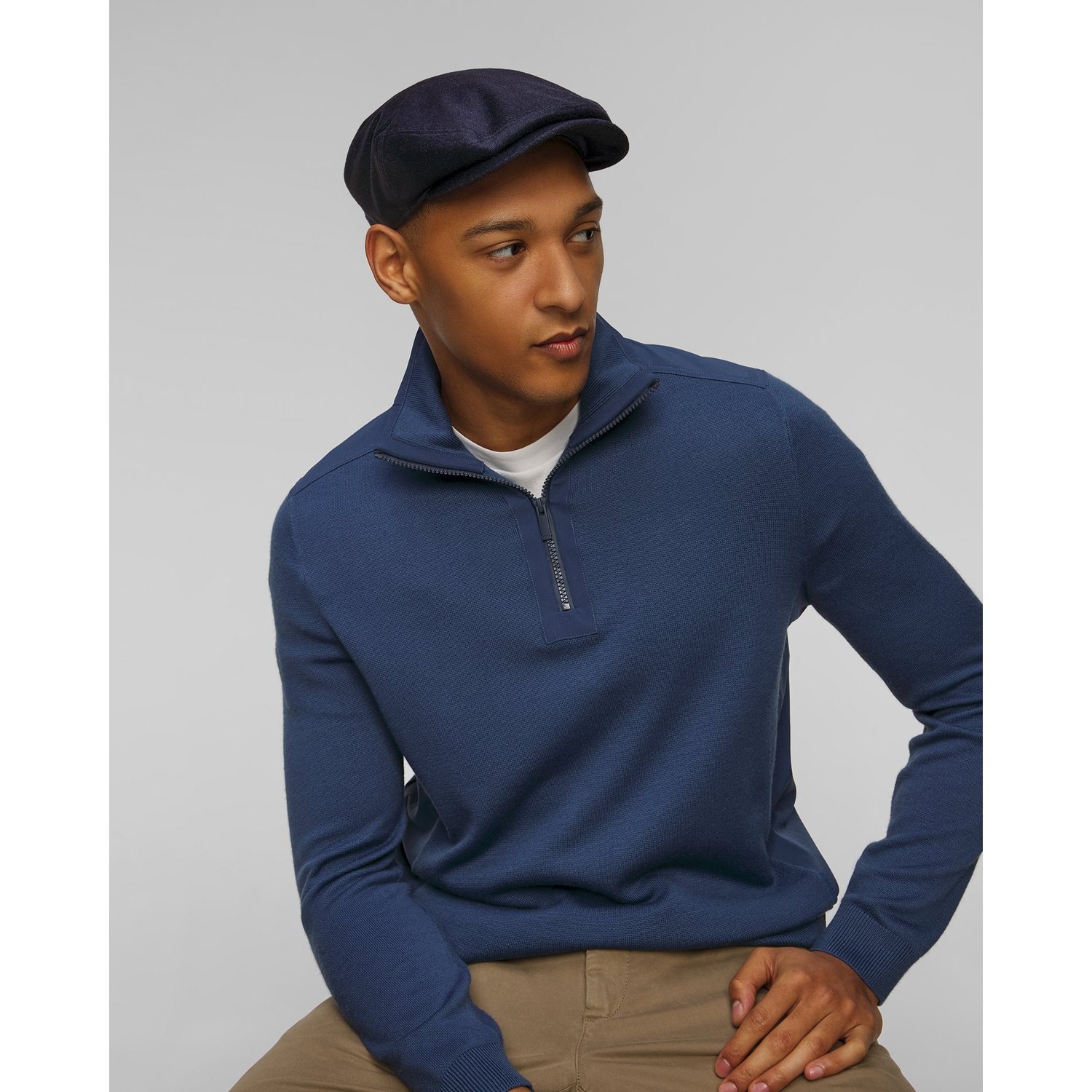 Kaszkiet Męski Stetson Kent Cashmere Silk Granatowy