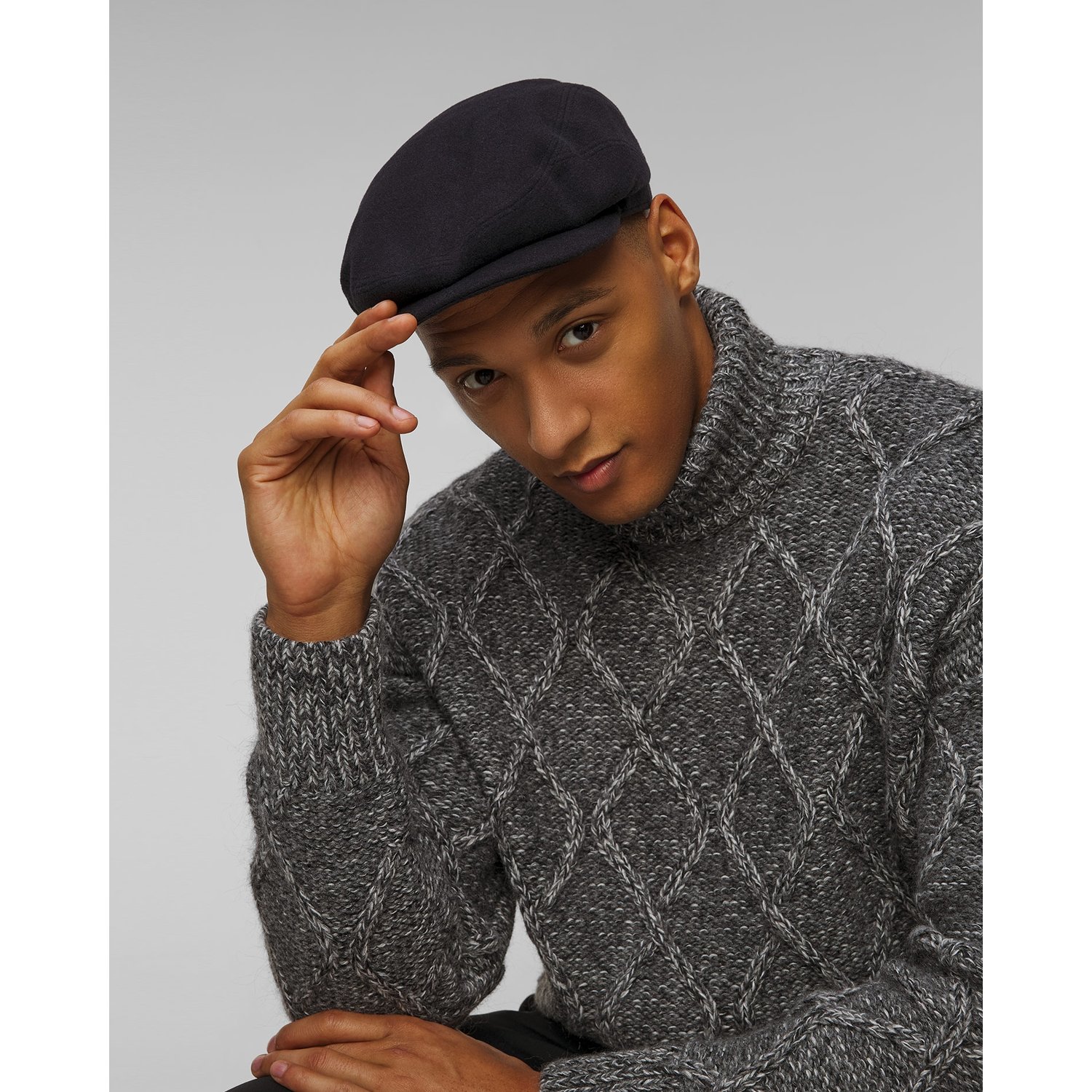 Kaszkiet Wełniany Męski Stetson Driver Cap Wool Cashmere Granatowy