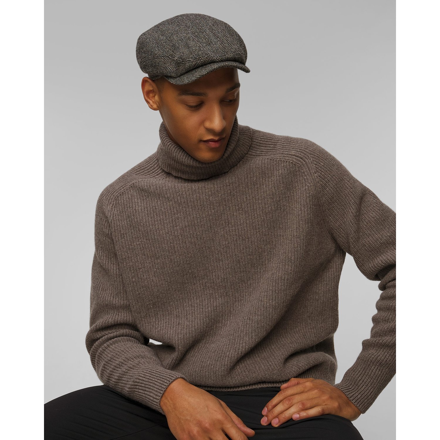 Kaszkiet Męski Stetson Driver Cap Wool Herringbone Szary