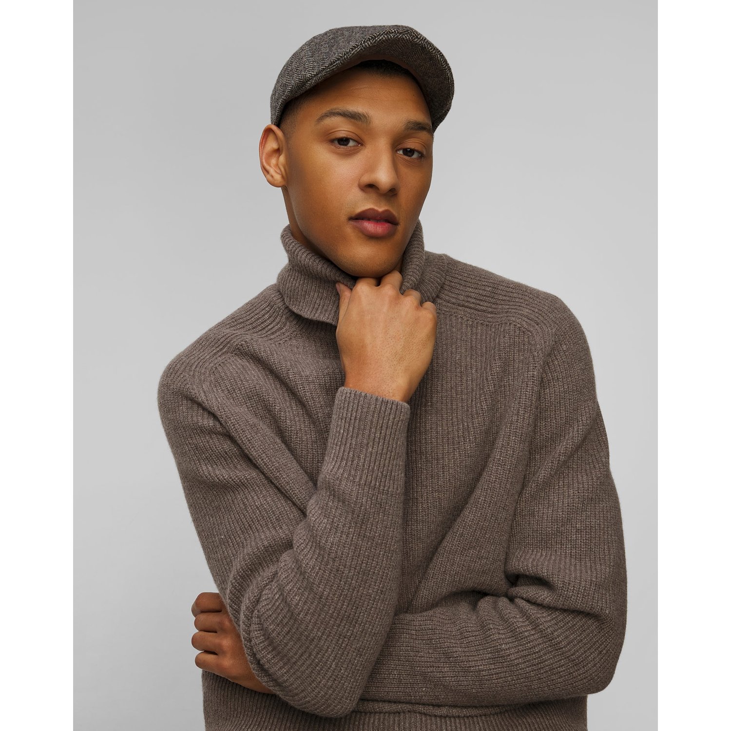 Kaszkiet Męski Stetson Texas Wool Herringbone Brązowy
