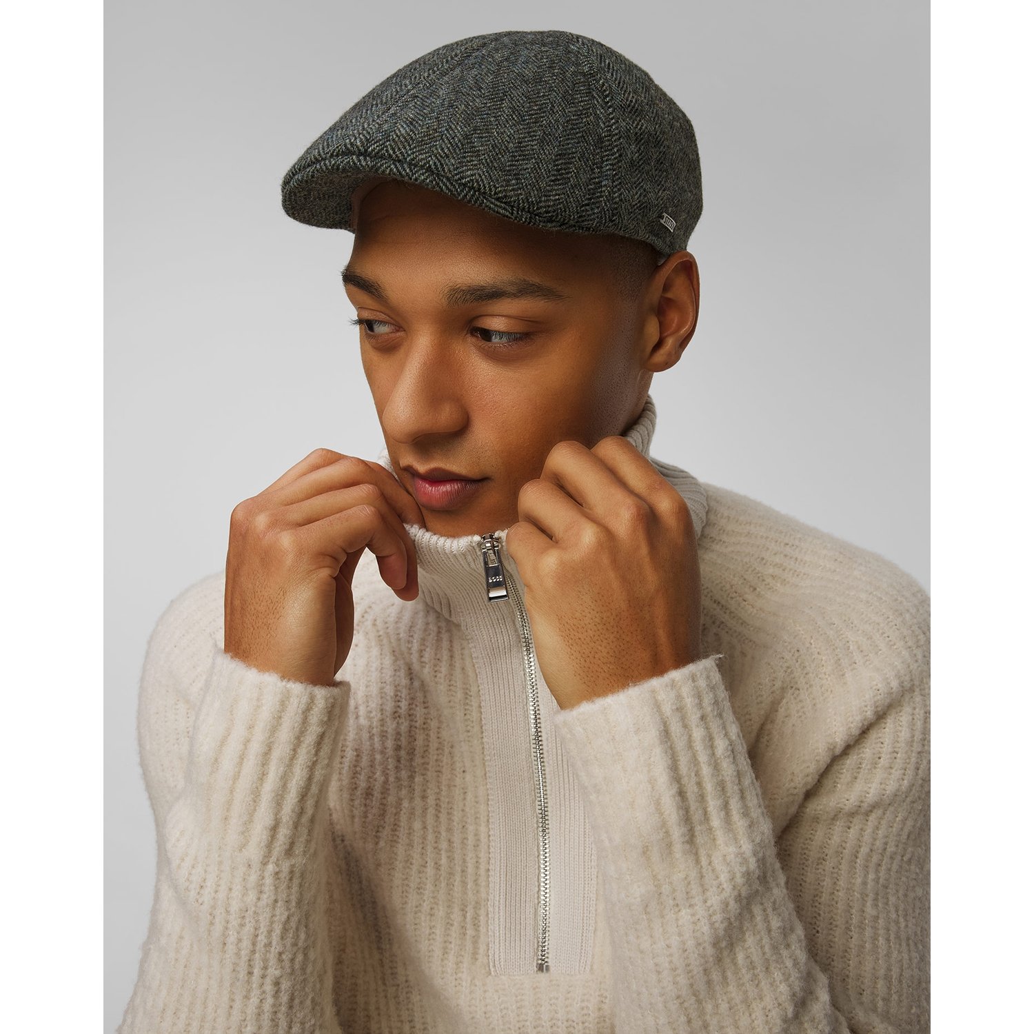 Kaszkiet Męski Stetson Texas Wool Herringbone Zielony